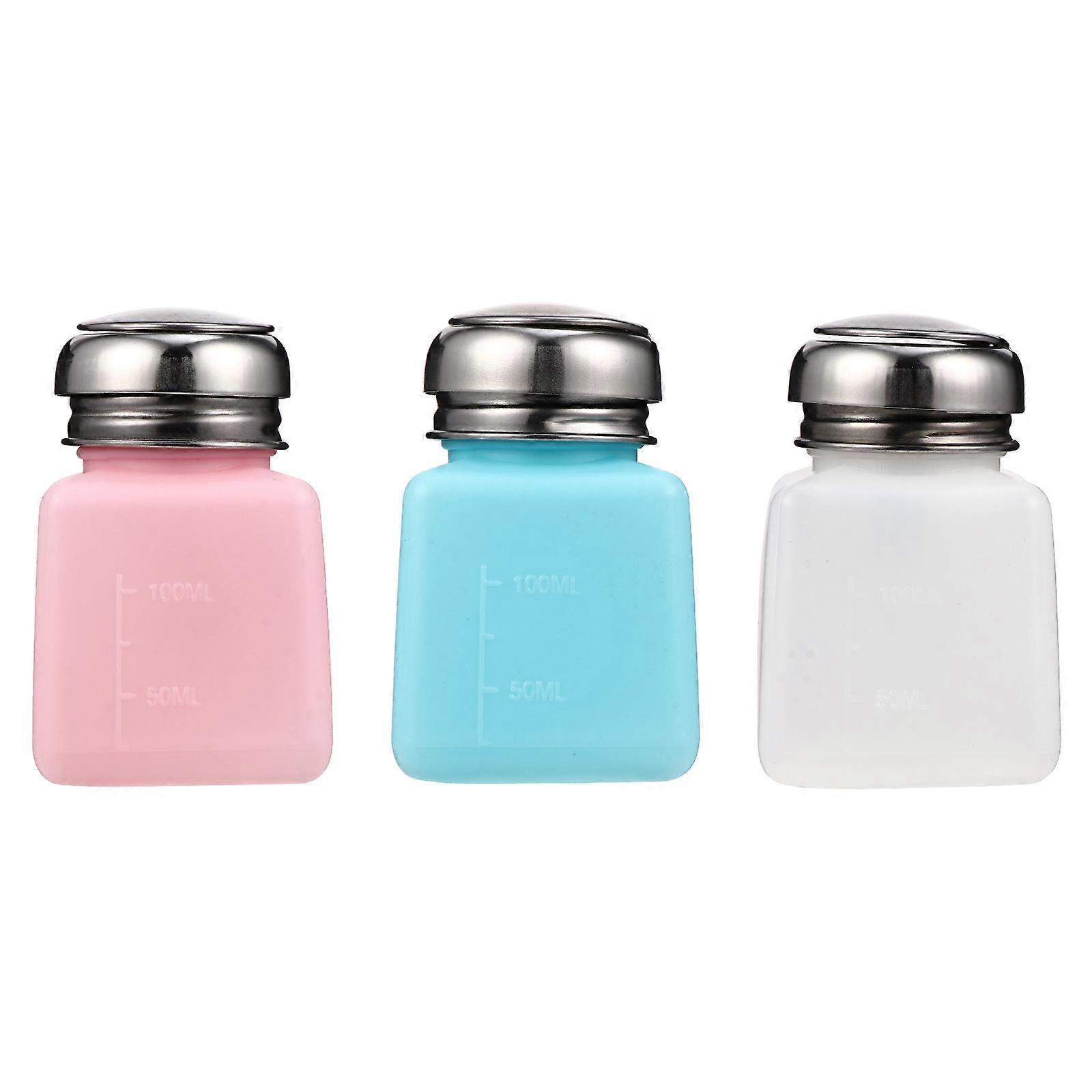 Nail Polish Remover Press Bottle for 6Pcs 100ml Empty Liquid Dispenser