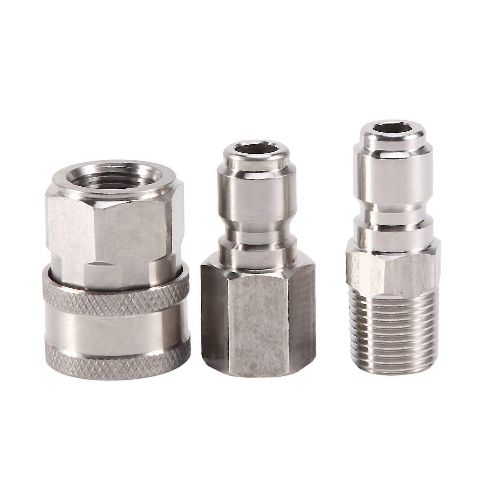 NPT 3/8 tommers hann- og hunnhurtigkoblingssett for høytrykksspyleradapter og 1 stk. NPT 3/8 I