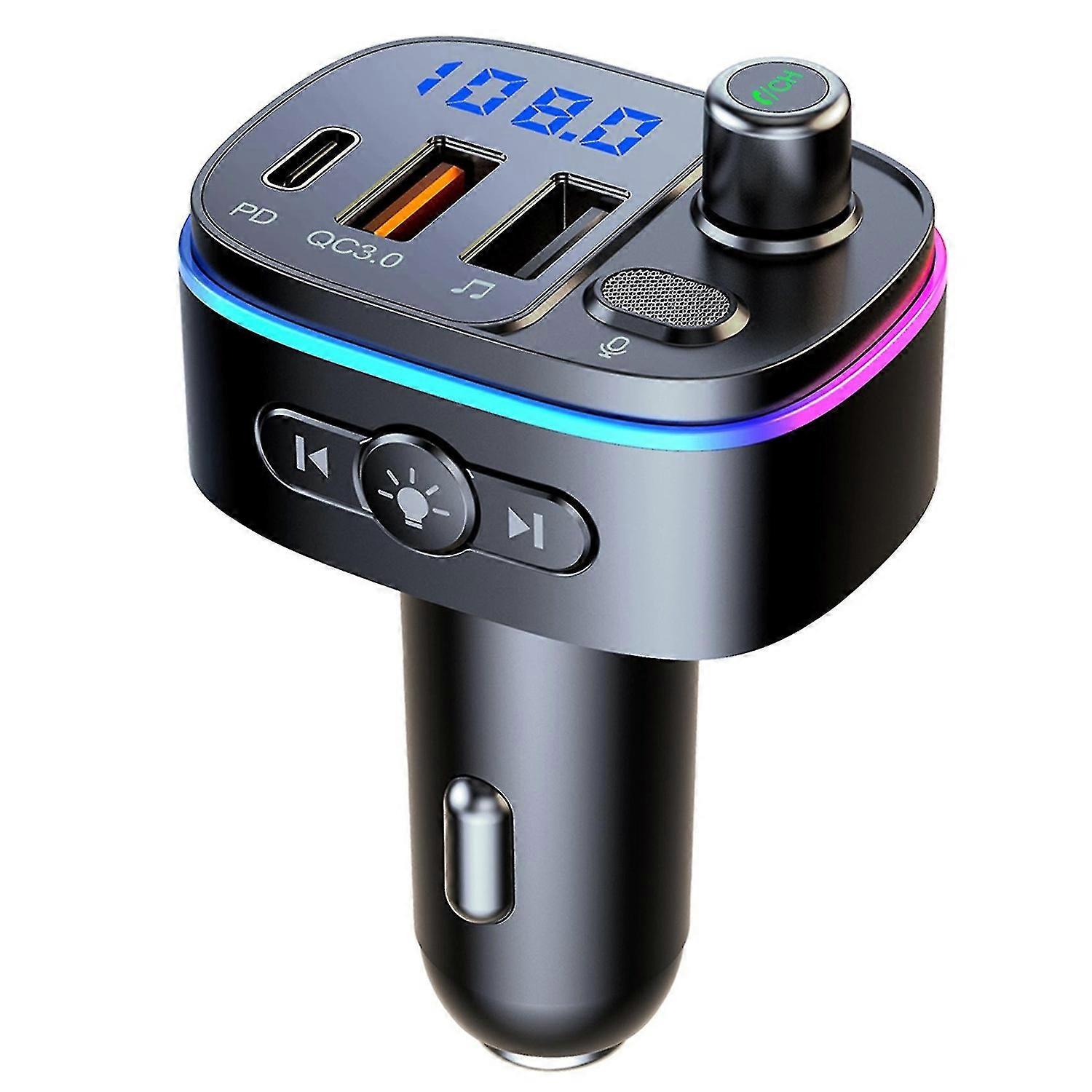 T65 Bluetooth Car Adapter, Wireless Car Radio Adapter Music Player With Microphone, Support Hands-f stcyv