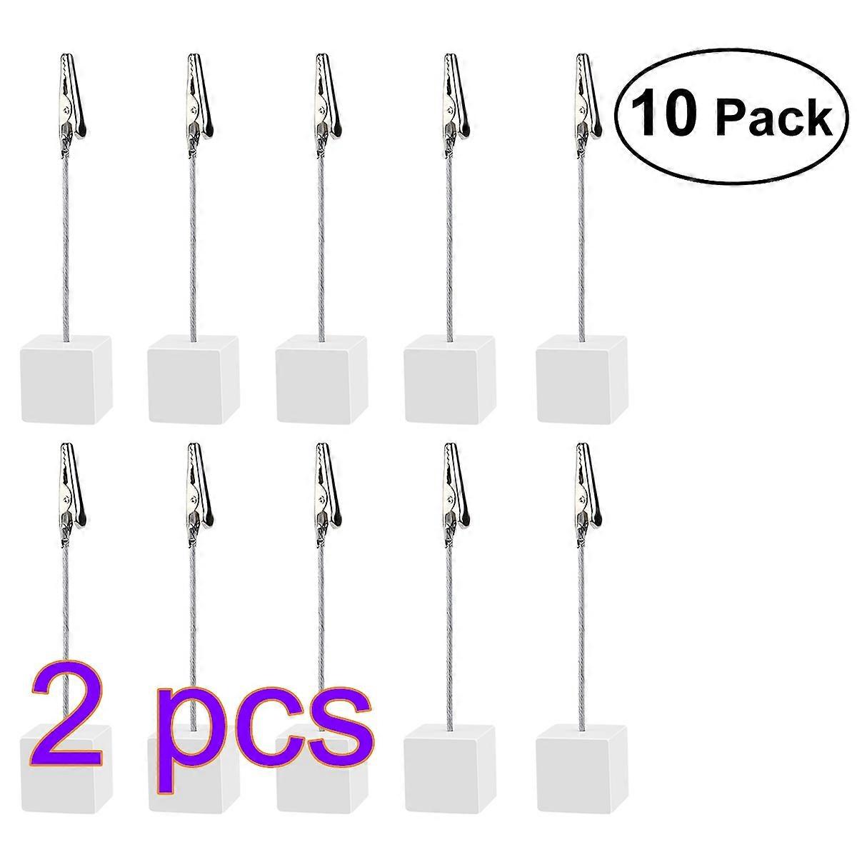 Memo Holder Cube Base Paper Clips 20Pcs White Nuolux Document Clip