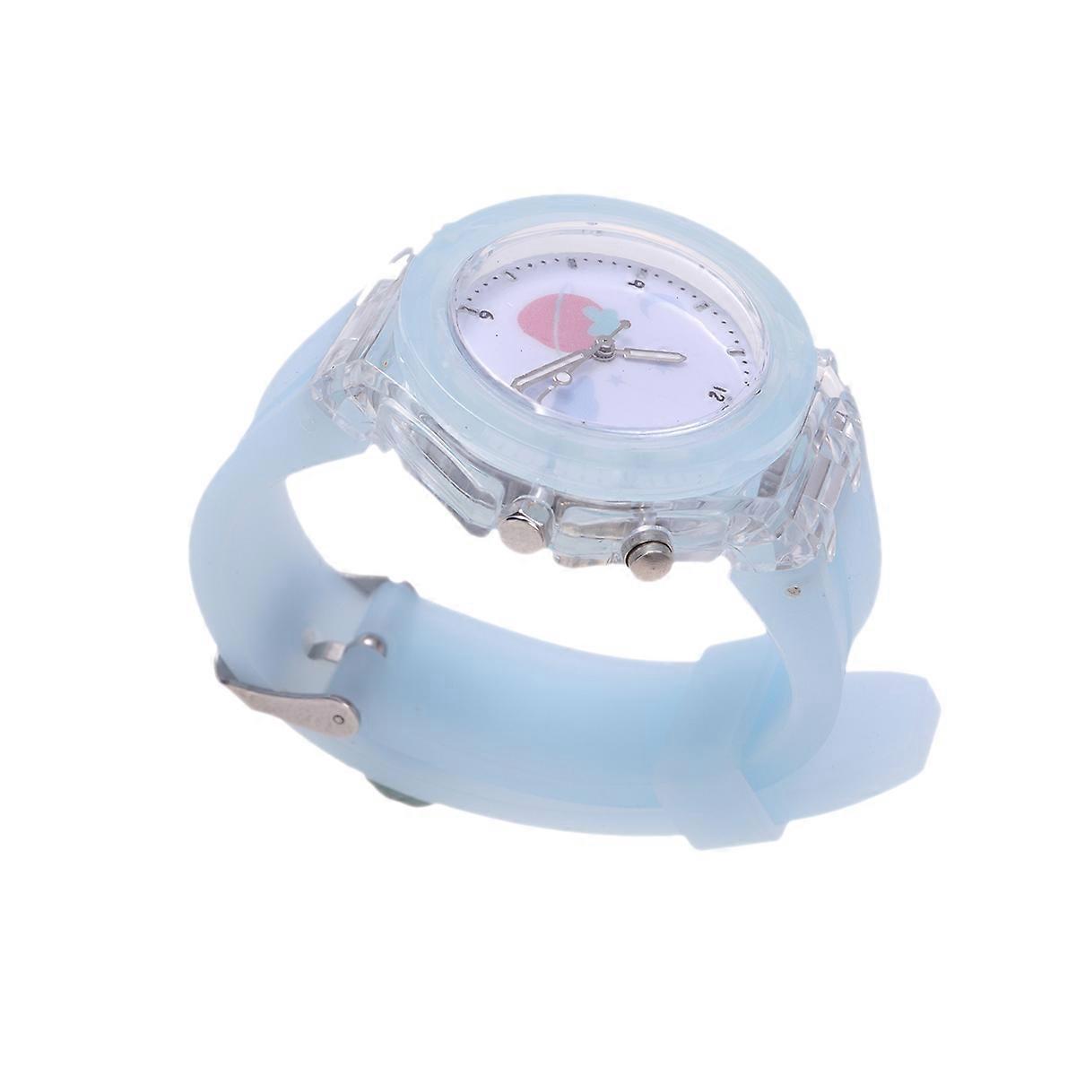 Kids Cartoon Watch Luminous Child Watch Creative Blue Plastic 2Pcs