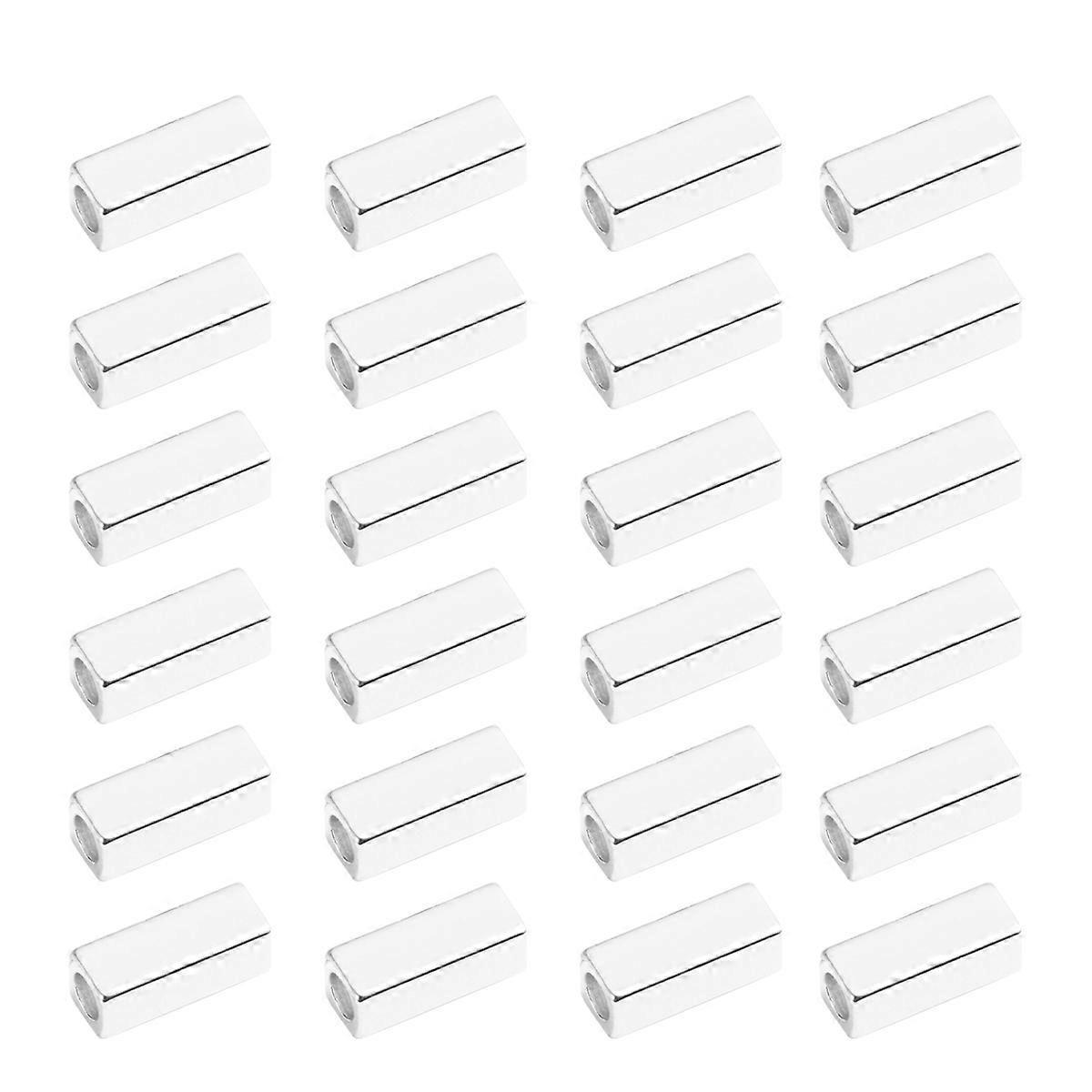 Tube Spacers for Jewelry Making Rectangular Copper Tubes 150Pcs Silver