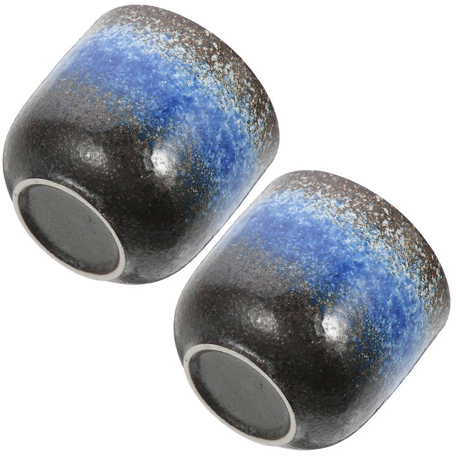 Ceramic Teacups Multi-Function Tea Cup Heat Resistant Home Use Office Accessory 2Set