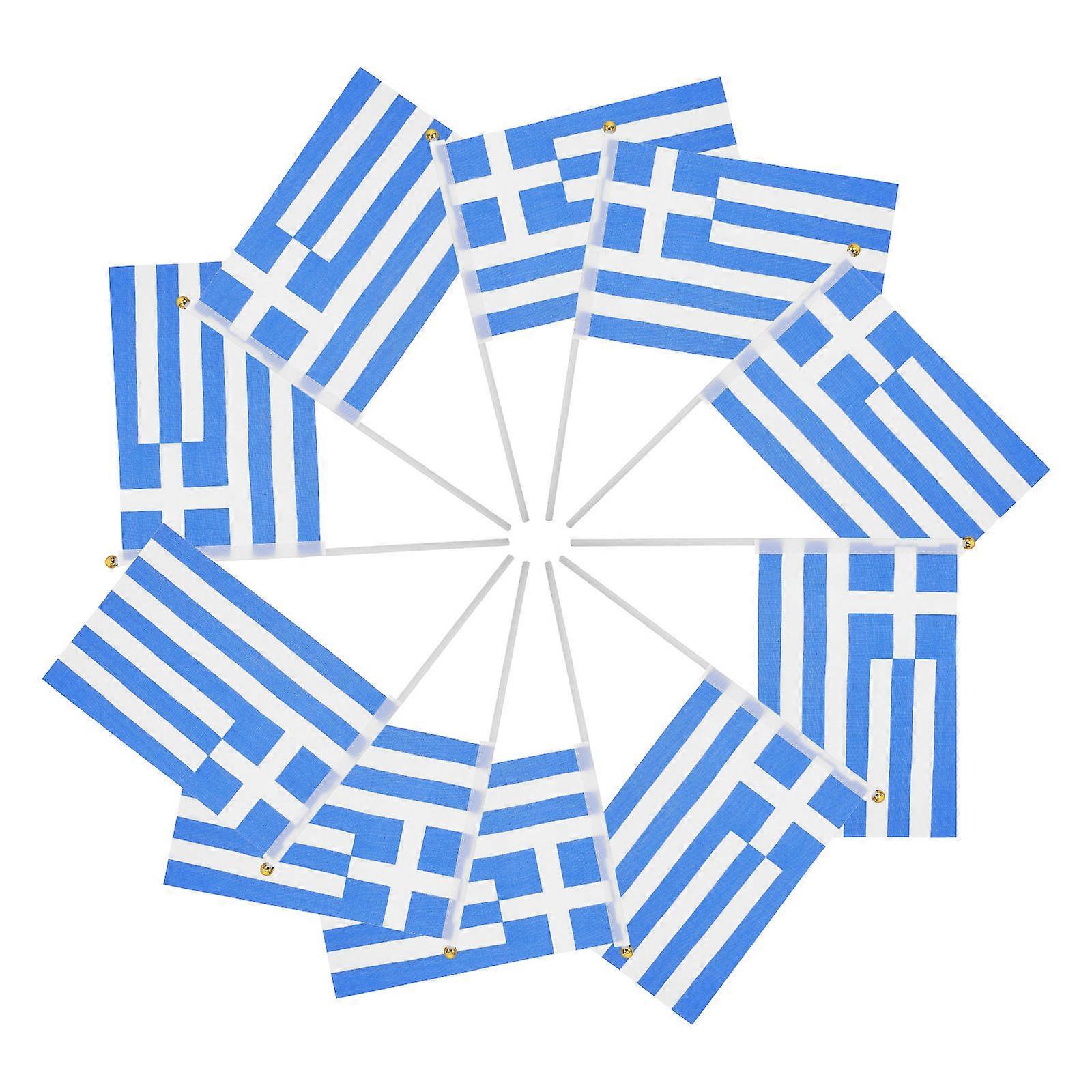 Greece Flag Handheld Flag for Decoration 100Pcs Small Flags Party