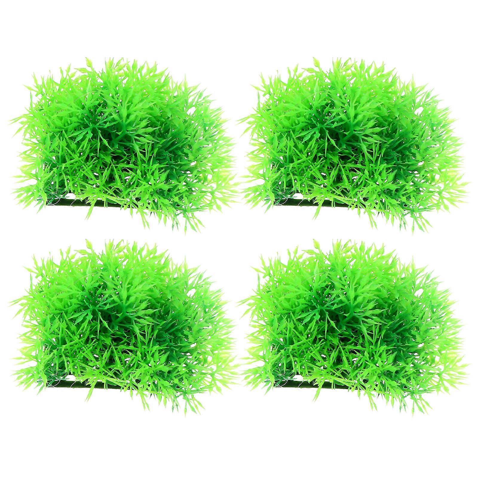 Aquarium Plants Decor Green Artificial Simulation Grass 4Pcs for Fish Tank