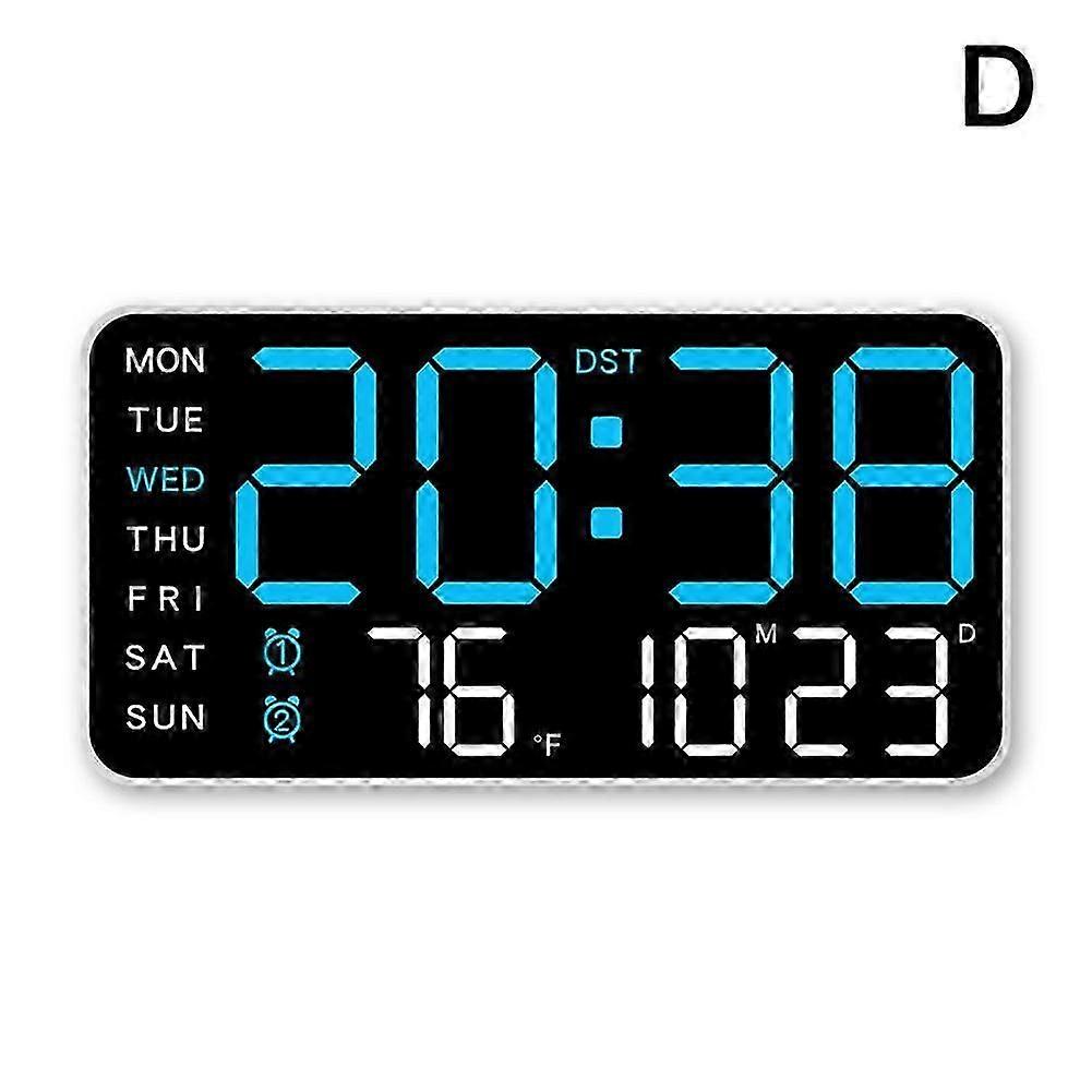 Large Digital Wall Clock Week Date Temperature Display Table LED Alarm Clocks