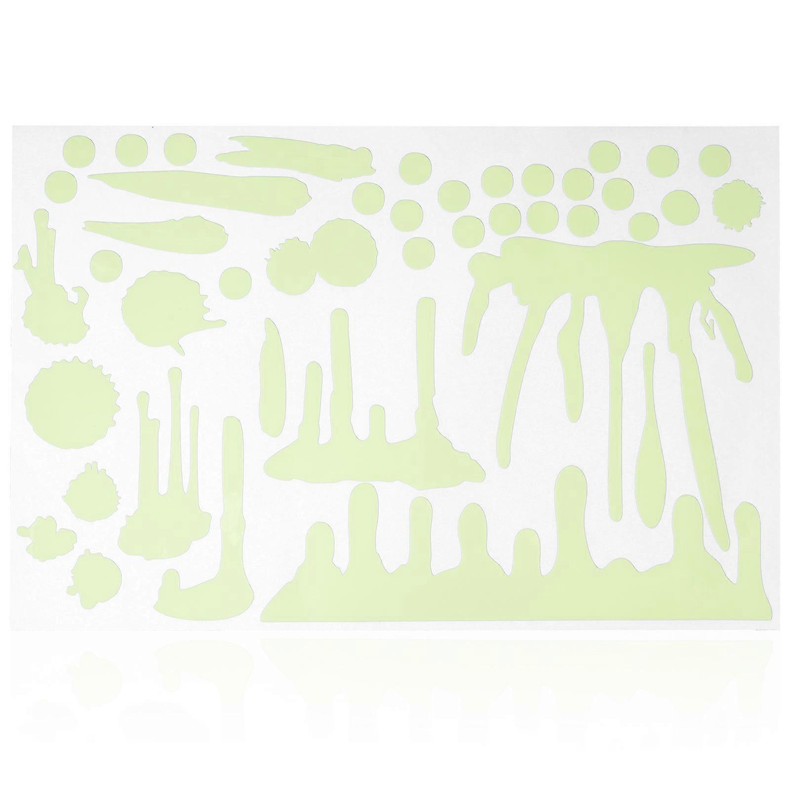 Glow in The Dark Halloween Window Sticker 1 Sheet for Halloween Party and Zombie Party Made of Green Pvc Material