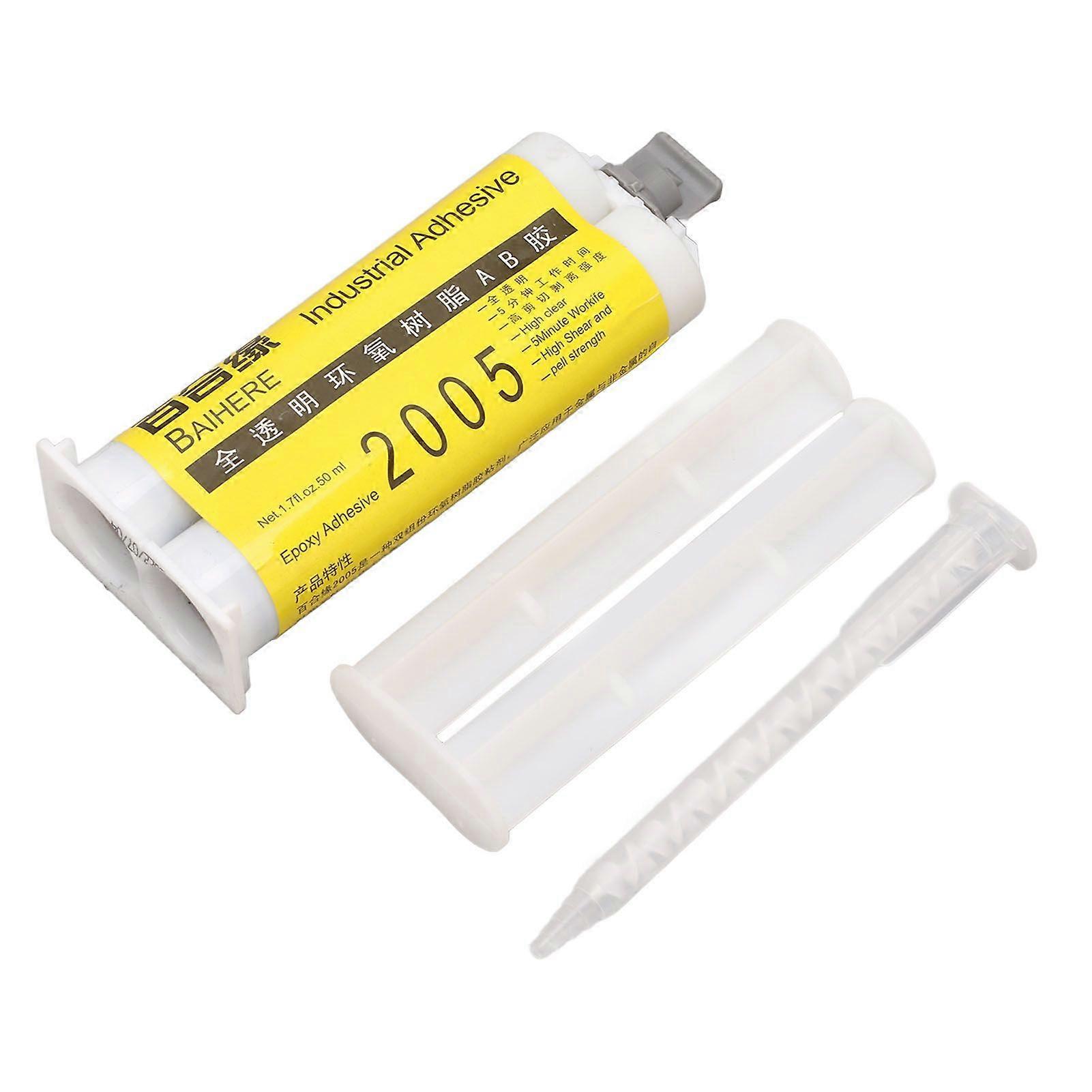 AB Glue Epoxy Resin High Viscosity Full Transparent 5 Minutes Strong Quick Drying for DIY 50ml