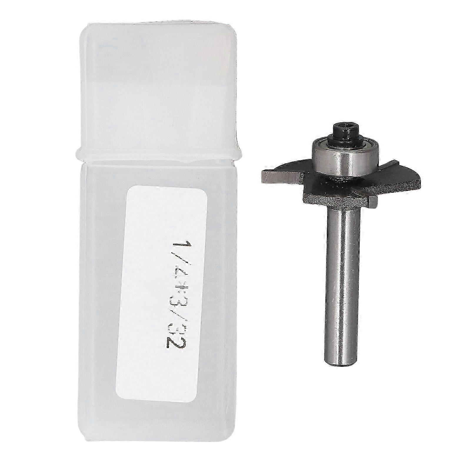 25-26 T Slot Router Bit 3 Flute 1/4in Shank 3/32in Cutting Height T Track Router Bit with Bearing for Slotting Grooving