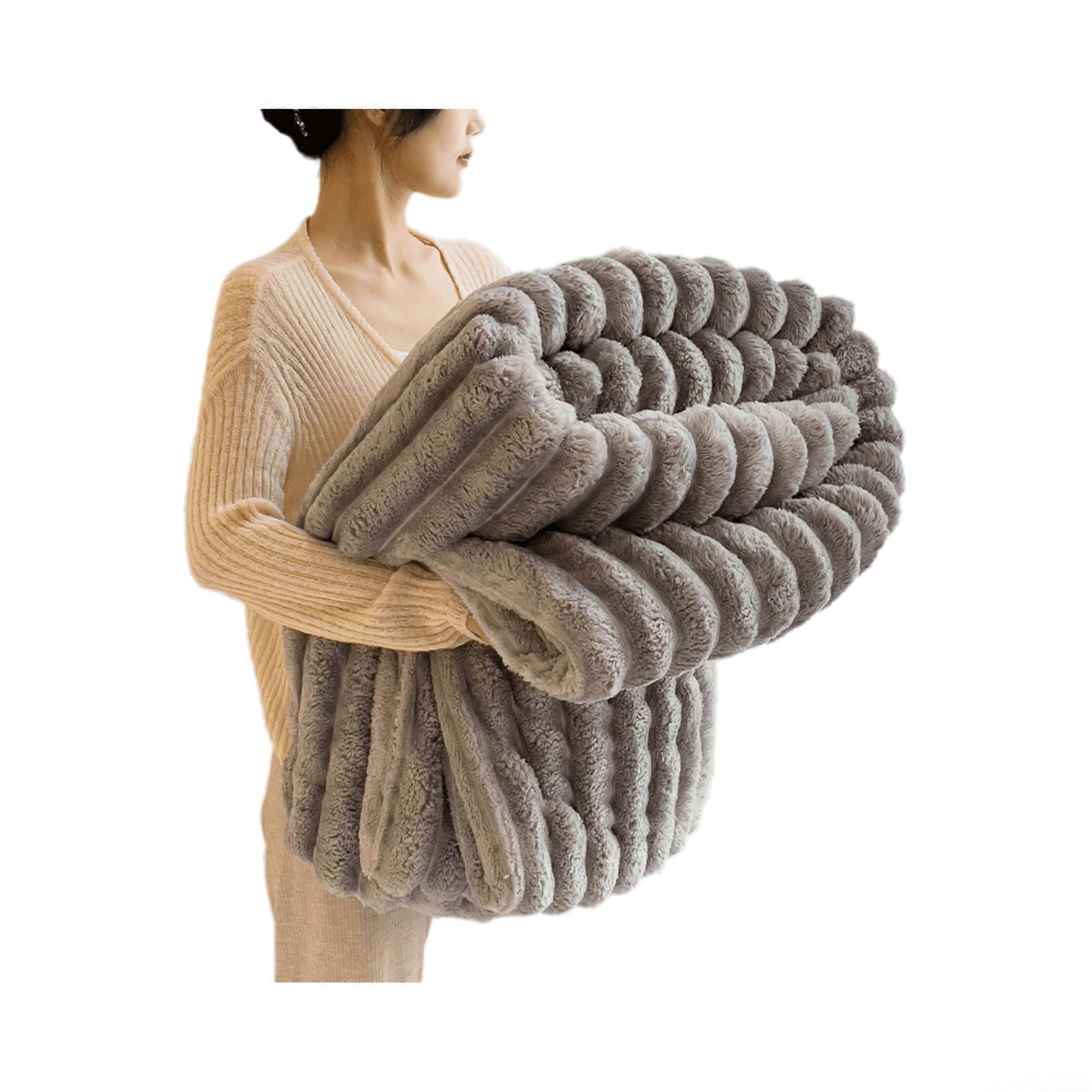 Rabbit Plush Nap Blanket, Office Milk Fleece Nap Blanket Warm Thickened Comfortable Sofa Throw Blanket