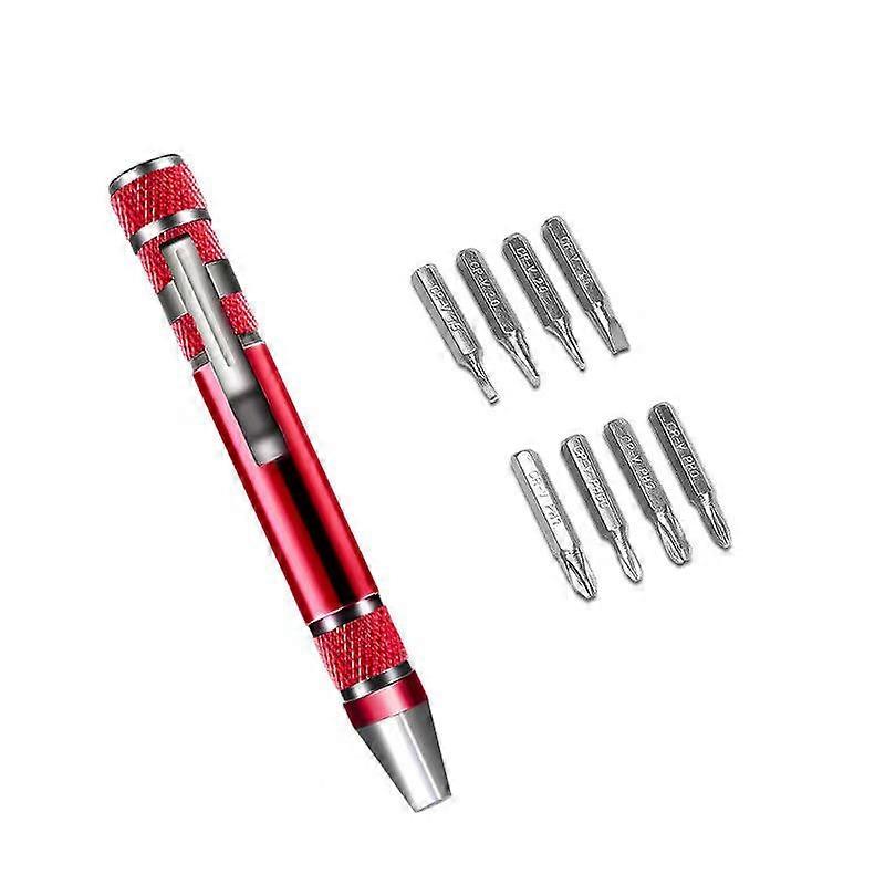 Multifunction 8 in 1 Pocket Precision Mini Screwdriver Pen Mobile Phone Repair Hand Tools Kit Portable Screwdriver Set Bits