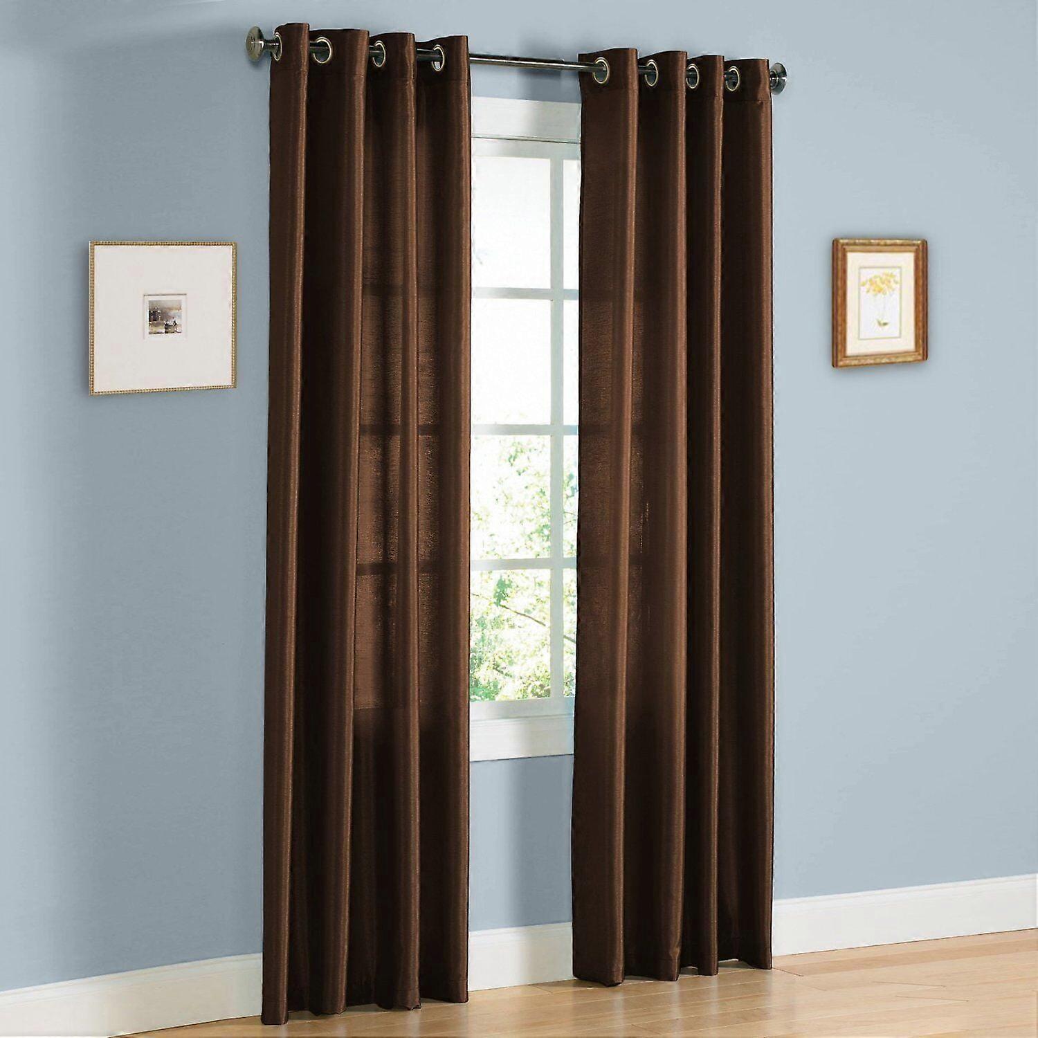 1PC GROMMET PANEL UNLINED SEMI SHEER WINDOW CURTAIN MIRA 55" X 63" 84" 95" 108"