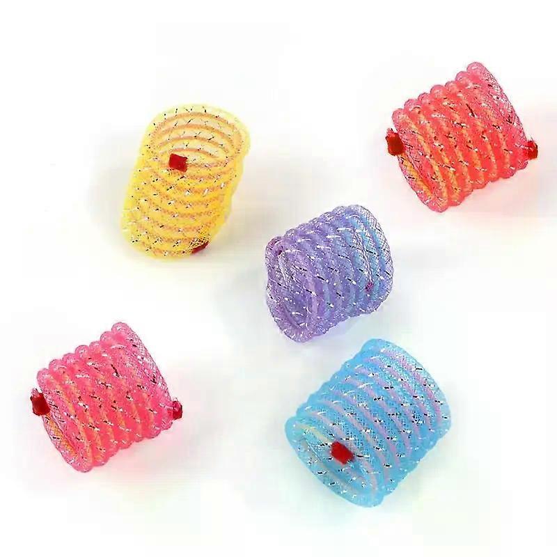 6/10pcs Cat Spring Toy Portable Random Color Forward Spring Toy Durable Kitten Spiral Springs Lightweight for Pets Accessories