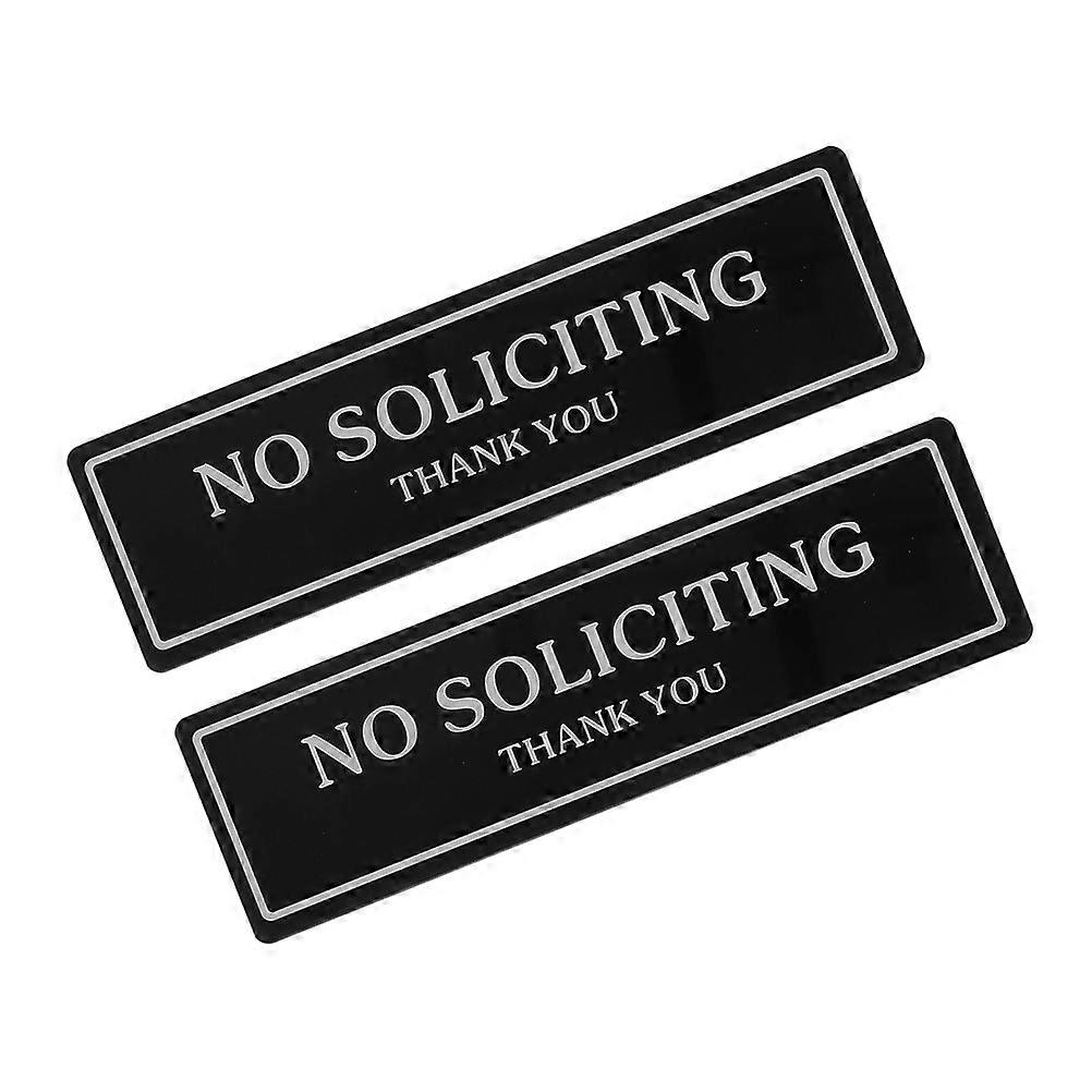 No Soliciting Door Sign for Office Featuring 2Pcs Acrylic Plaques