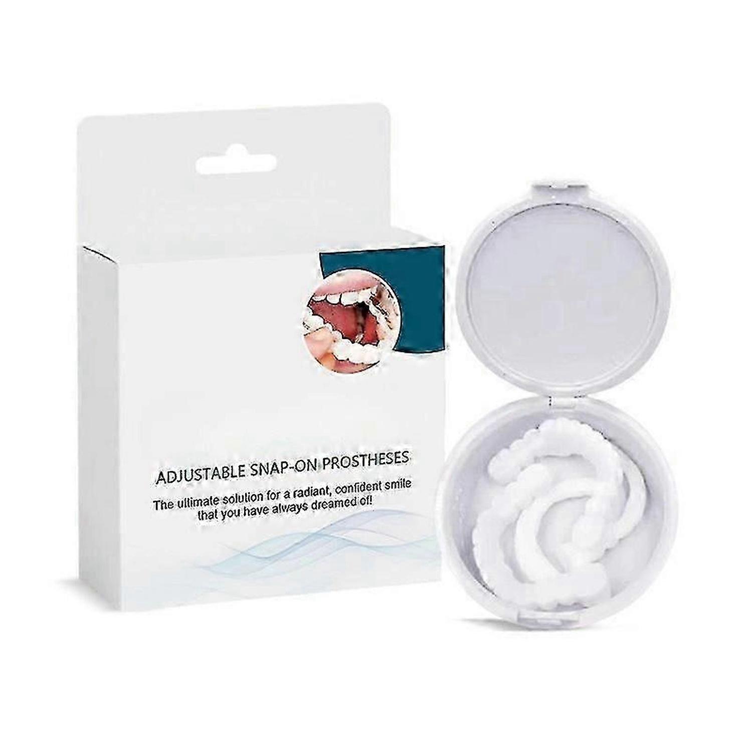 1 pair False Teeth Veneers Top and Bottom,Instant Veneers Dentures,Clip on Veneers Top and Bottom,Clip in Veneers Teeth,False Teeth Set,Snap on Dentur