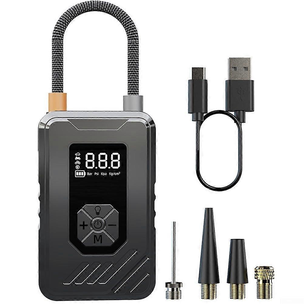 Wireless Car Air Pump With Dual Screen Display And Power Bank Functionality For Tire Inflation