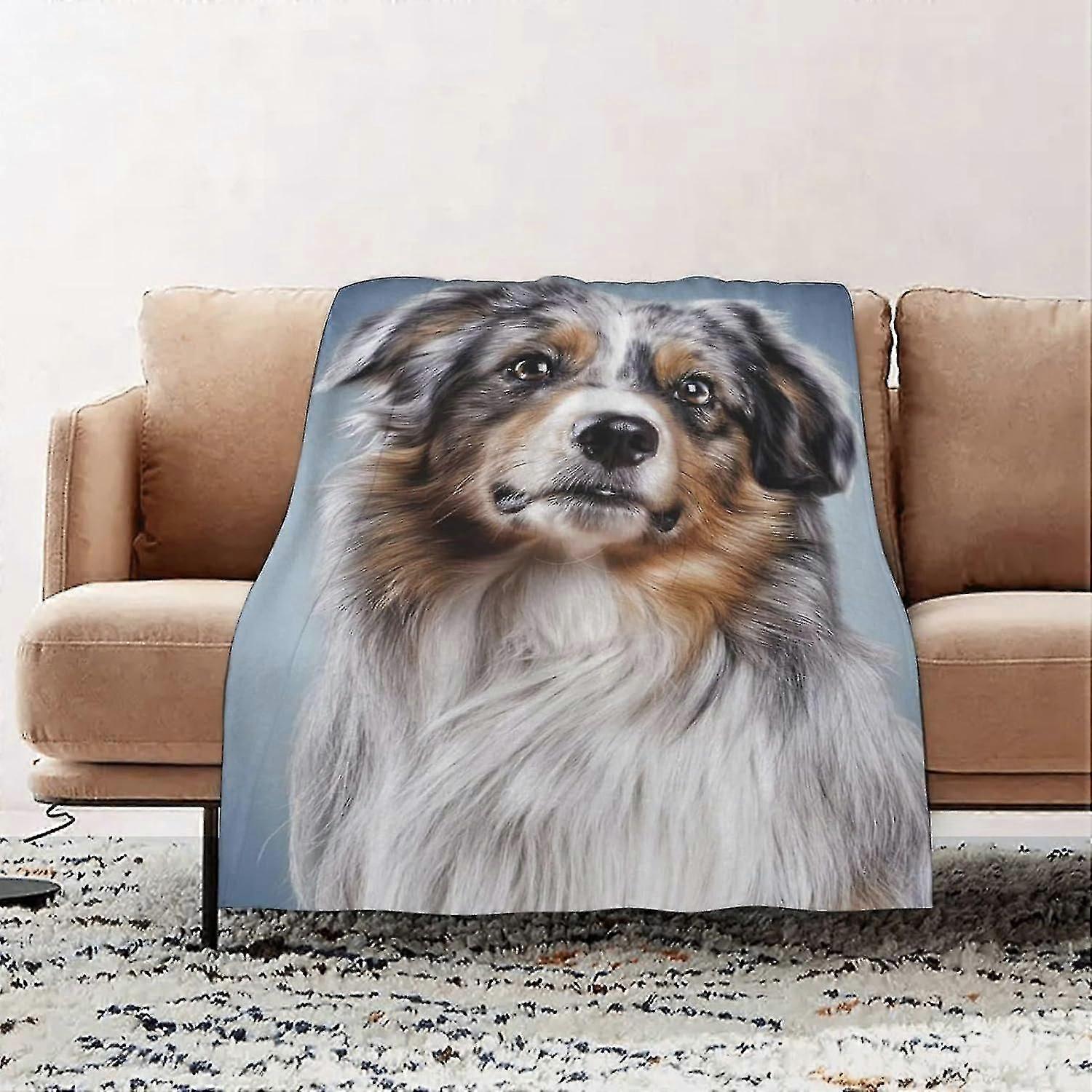Blanket Premium Flannel Throw Blanket - Wqraxnz Australian Shepherd Flannel Blanket Sofa Throw, Blanket Fluffy Soft Throw For Bed And Couch Throw/sing