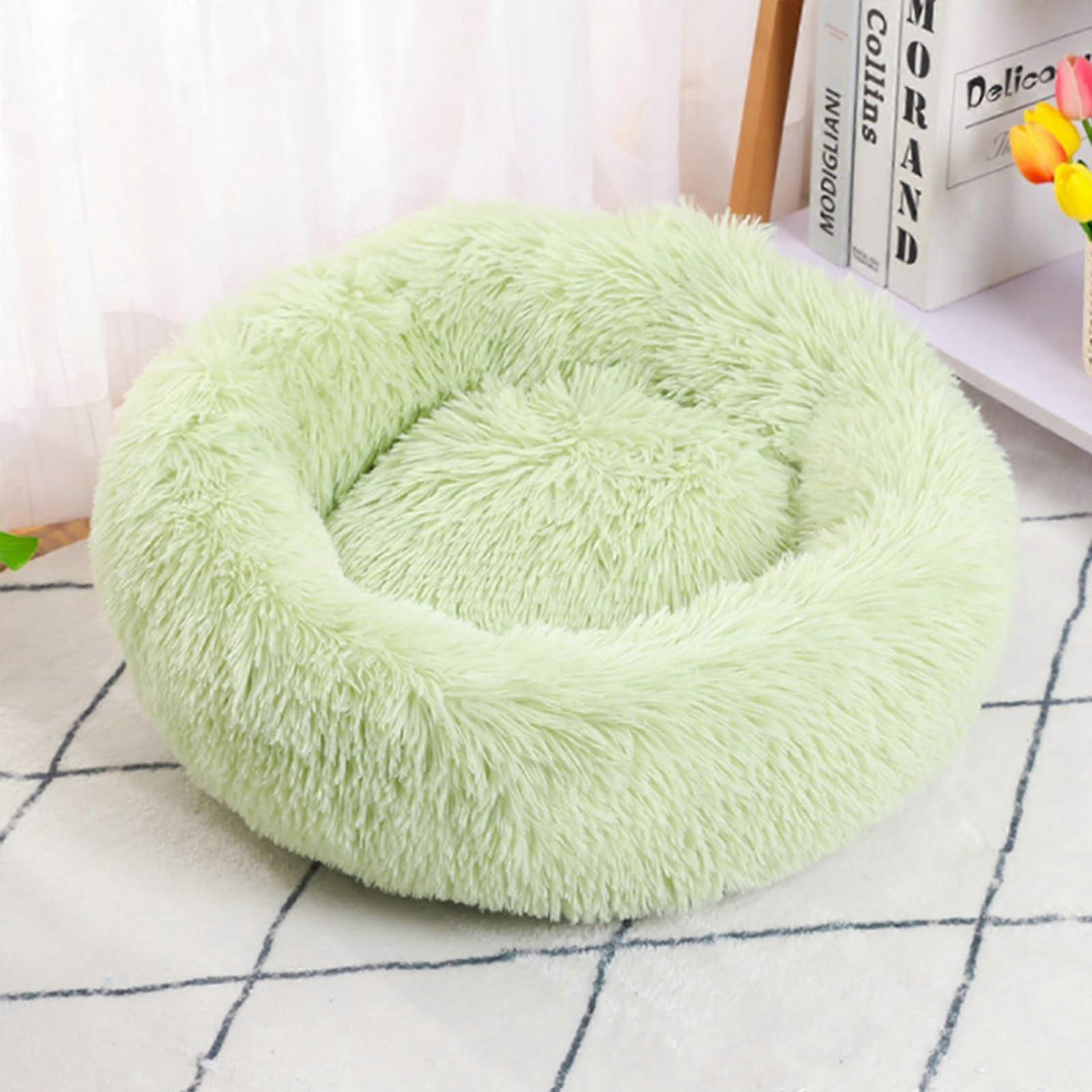 Calming Donut Dog Bed & Cat Bed 50cm Color B Plush Round Washable Cushion NonSlip For Small And Medium Dogs And Cats