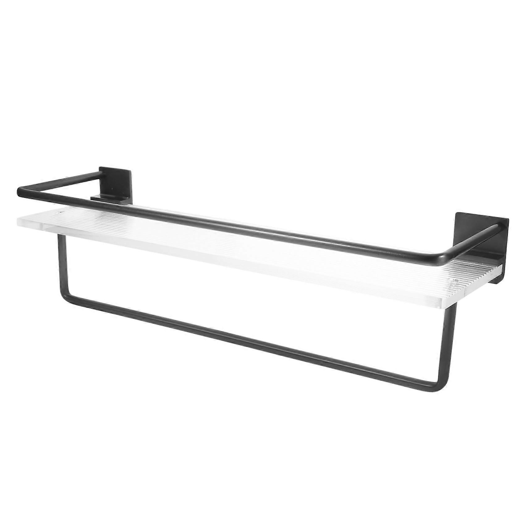 Heavy Duty Bathroom Floating Shelf NoDrill Wall Mount SpaceSaving Storage Rack For Shampoo And Towels Gun Grey