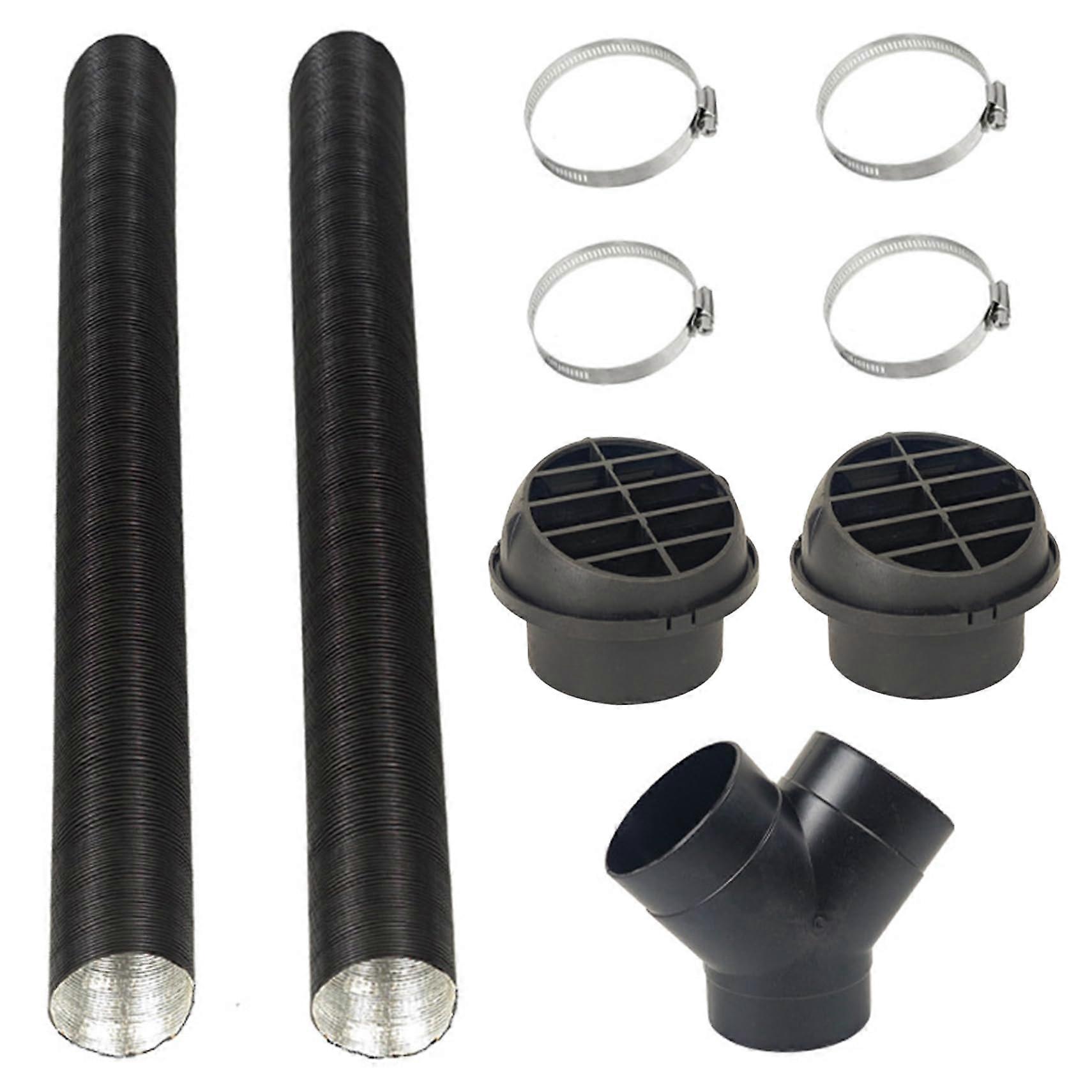 Heater Duct Pipe Kit 75mm, 9Pcs Set, Y Shape Splitter Ducting Connector For Parking Heater