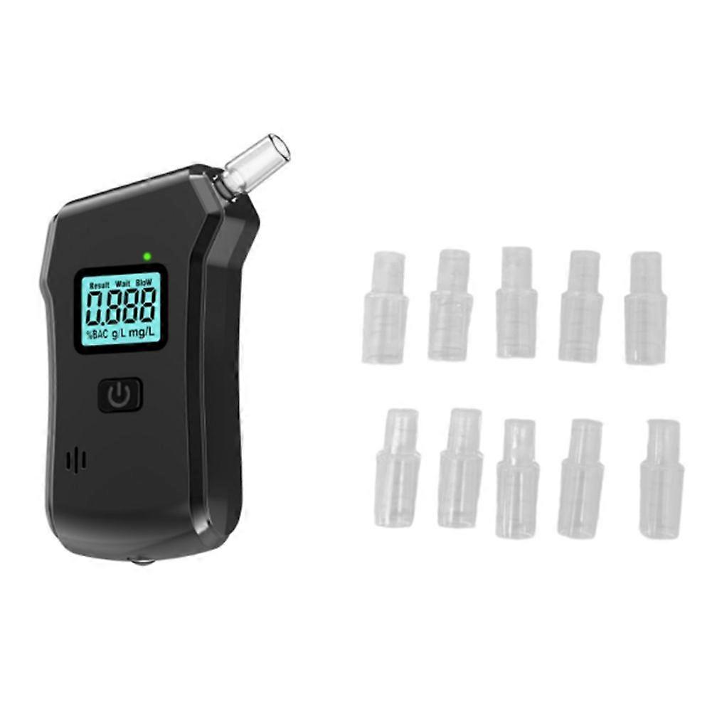 High- Alcohol Tester Removable Air Inlet Breathalyzer DUI Tester LCD Display Includes 10 Mouthpiece
