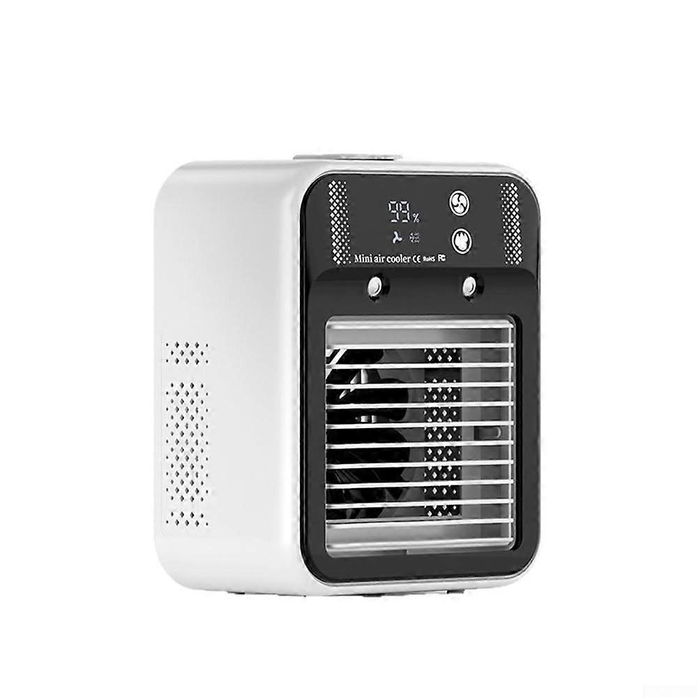 Portable Mini Air Conditioning Fan Desktop Water Cooling Humidifier With Two Speeds Two Mist Settings 3000mAh Battery