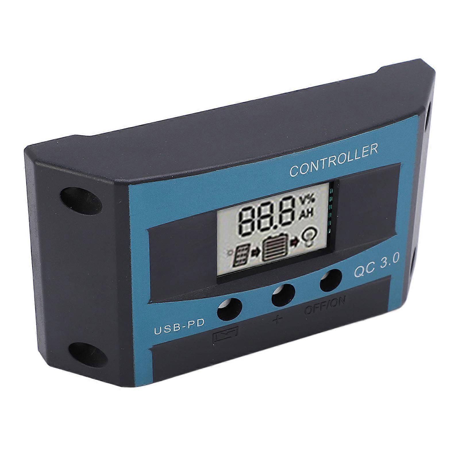 Solar Charge Controller MPPT Charging Controller 12V 24V Solar Panel Regulator with Dual USB Ports 30A 