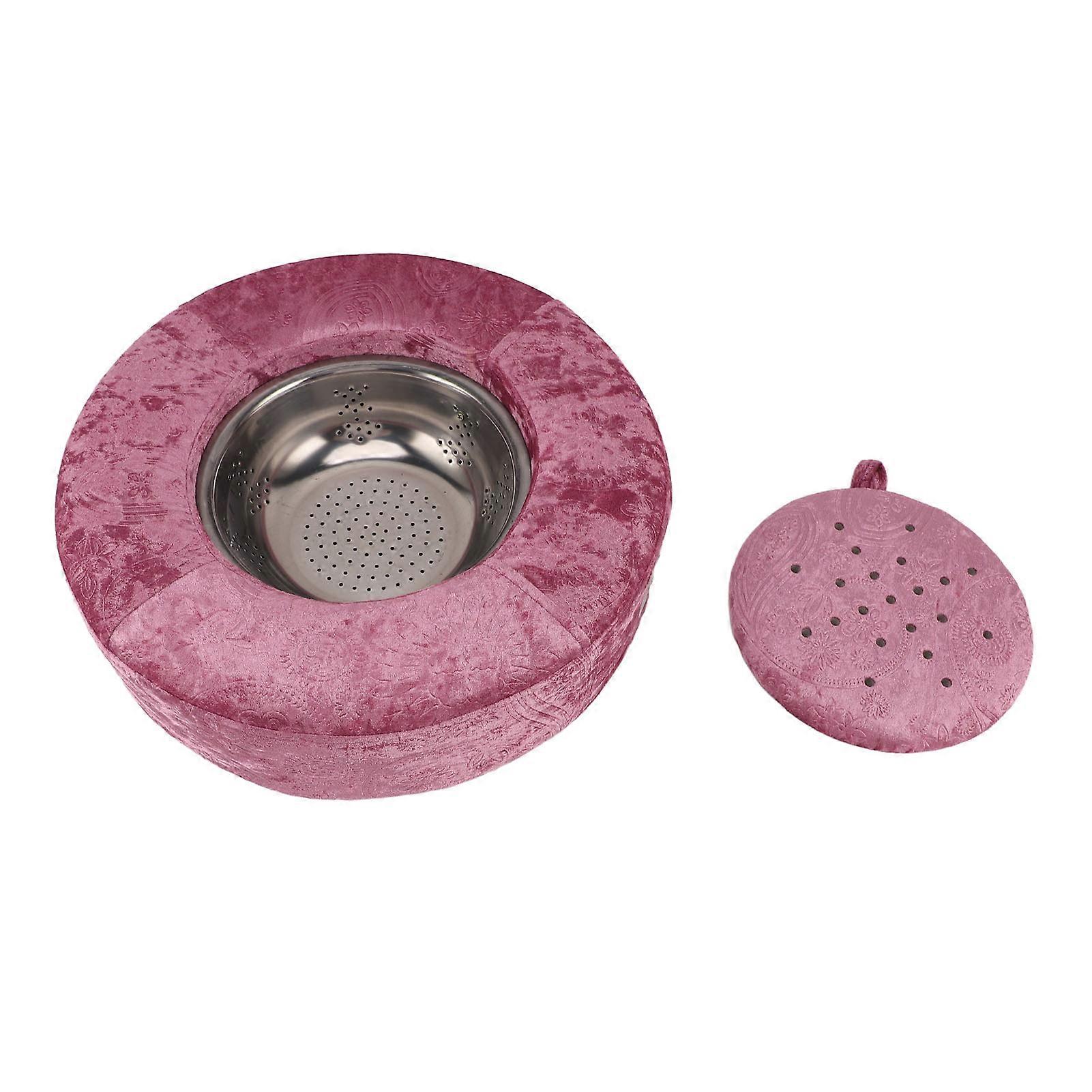 Moxibustion Cushion Moxibustion Sit Chair 360 Degree Rotatable Vent Adjust Temperature for Meditation Relax Round 40cm Purple 