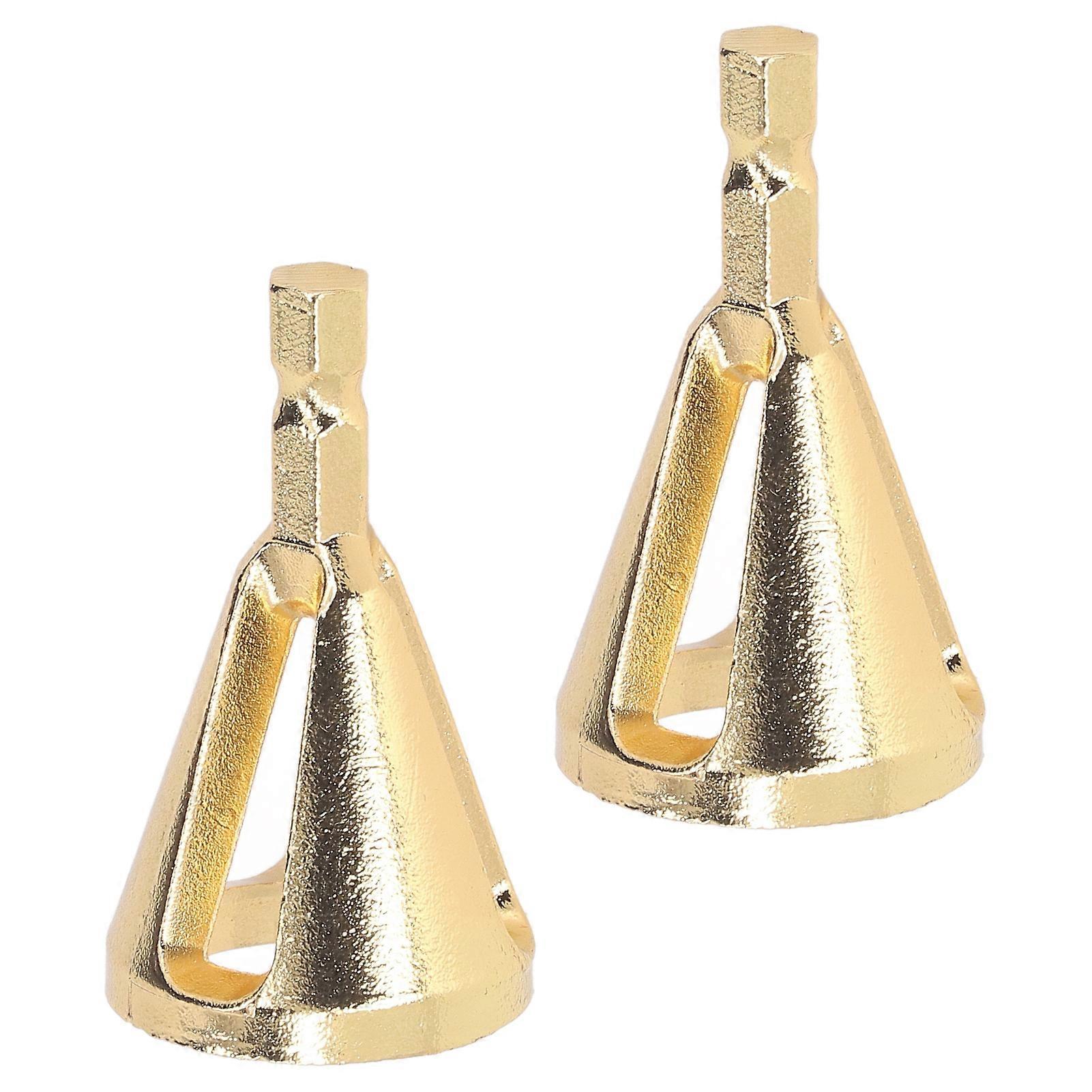 2pcs Deburring External Chamfer Tool Remove Burr Quick Release Hex Shank 3 Slot Deburring Chamfer Golden 