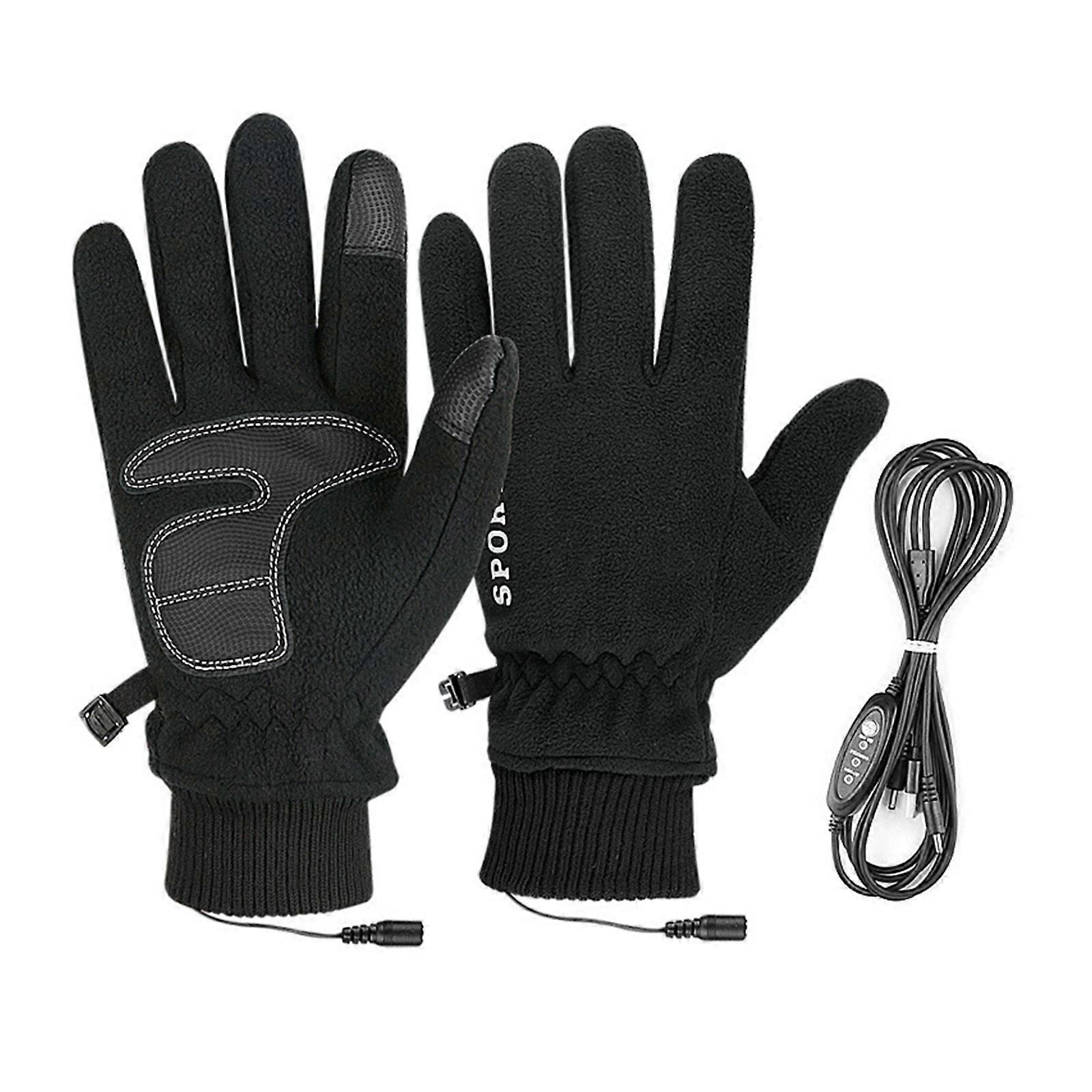 Heated Gloves Warming Windproof Snowproof Construction For Skiing Cycling Multicolor