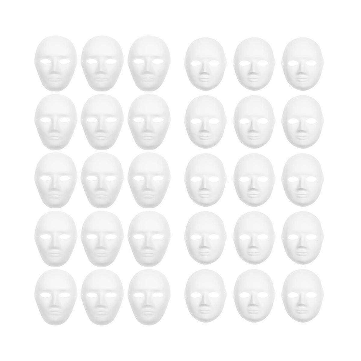 30 Pack 2 Sizes Paper Mache Masks Create Artistic Craft Projects From Wall Decorations To Theater a