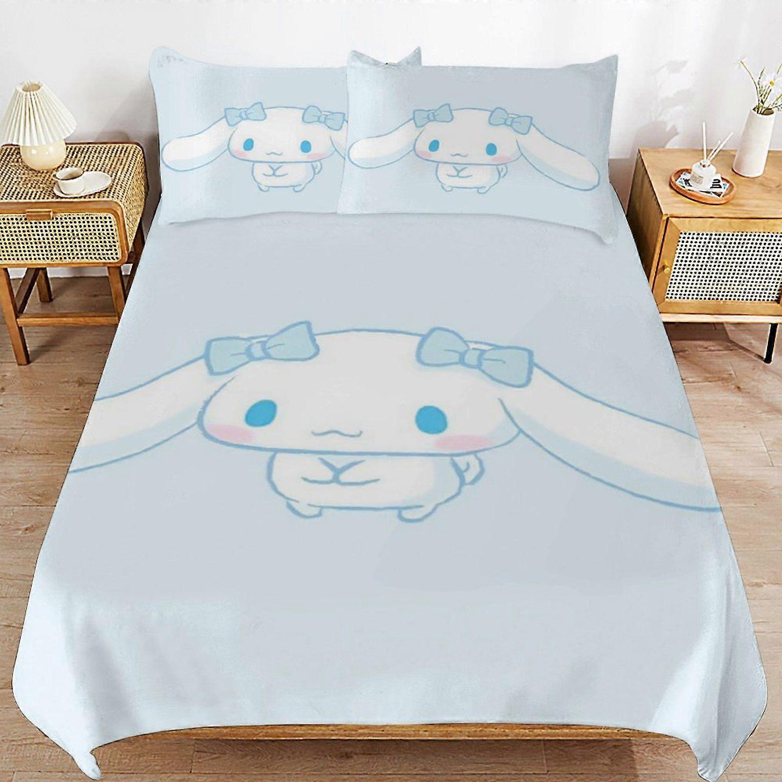 A34 CINNAMOROLL Breathable Fabric Quality Comfort Easy Clean Secure Zipper Duvet Cover Sets for Sleeping Use N34
