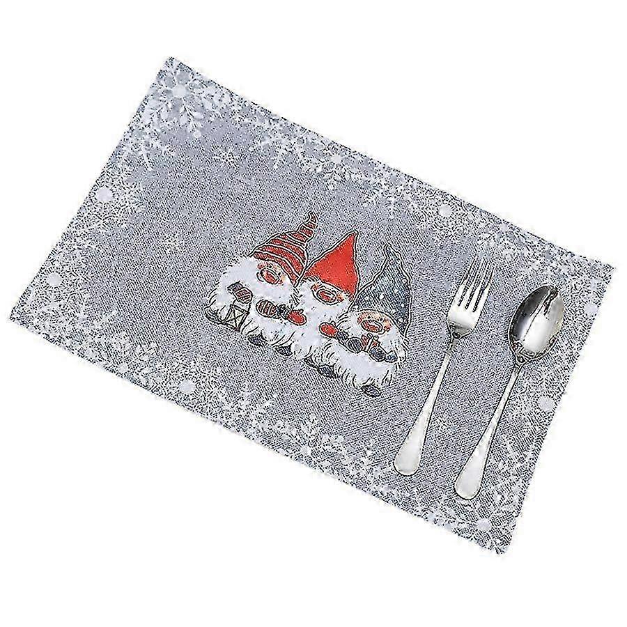 z Festive Red Forest Christmas Table Mat Linen Burlap 43.5x29cm