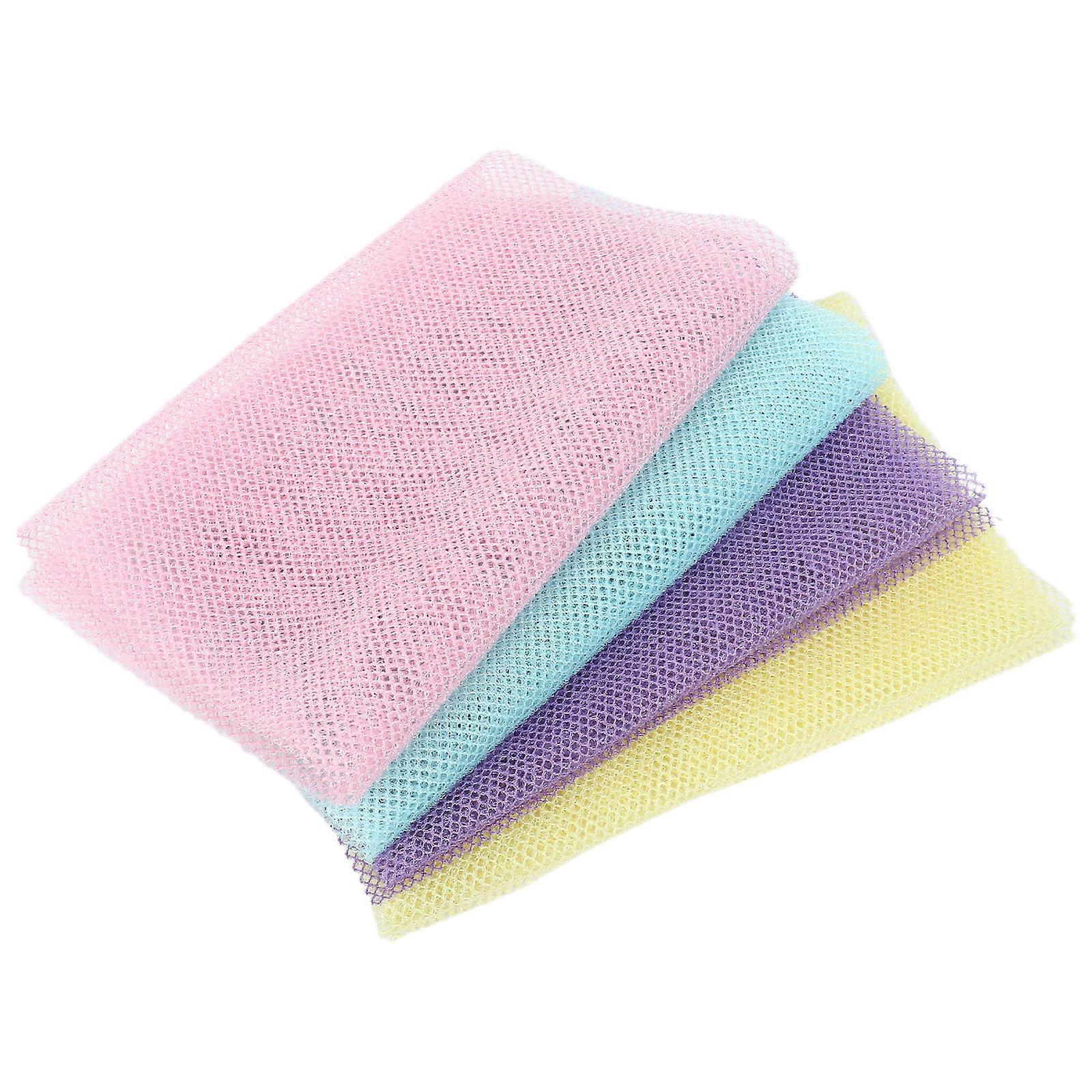 African Body Scrubber Net for Shower Use 4Pcs Exfoliating Mesh Towels