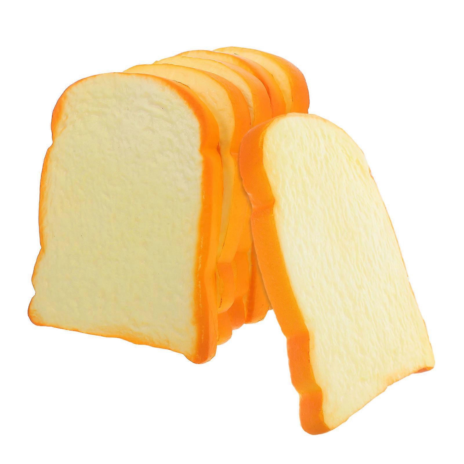 Realistic Food Model 6Pcs Artificial Toast Props Bakery Display Photography Prop Yellow PU For Display