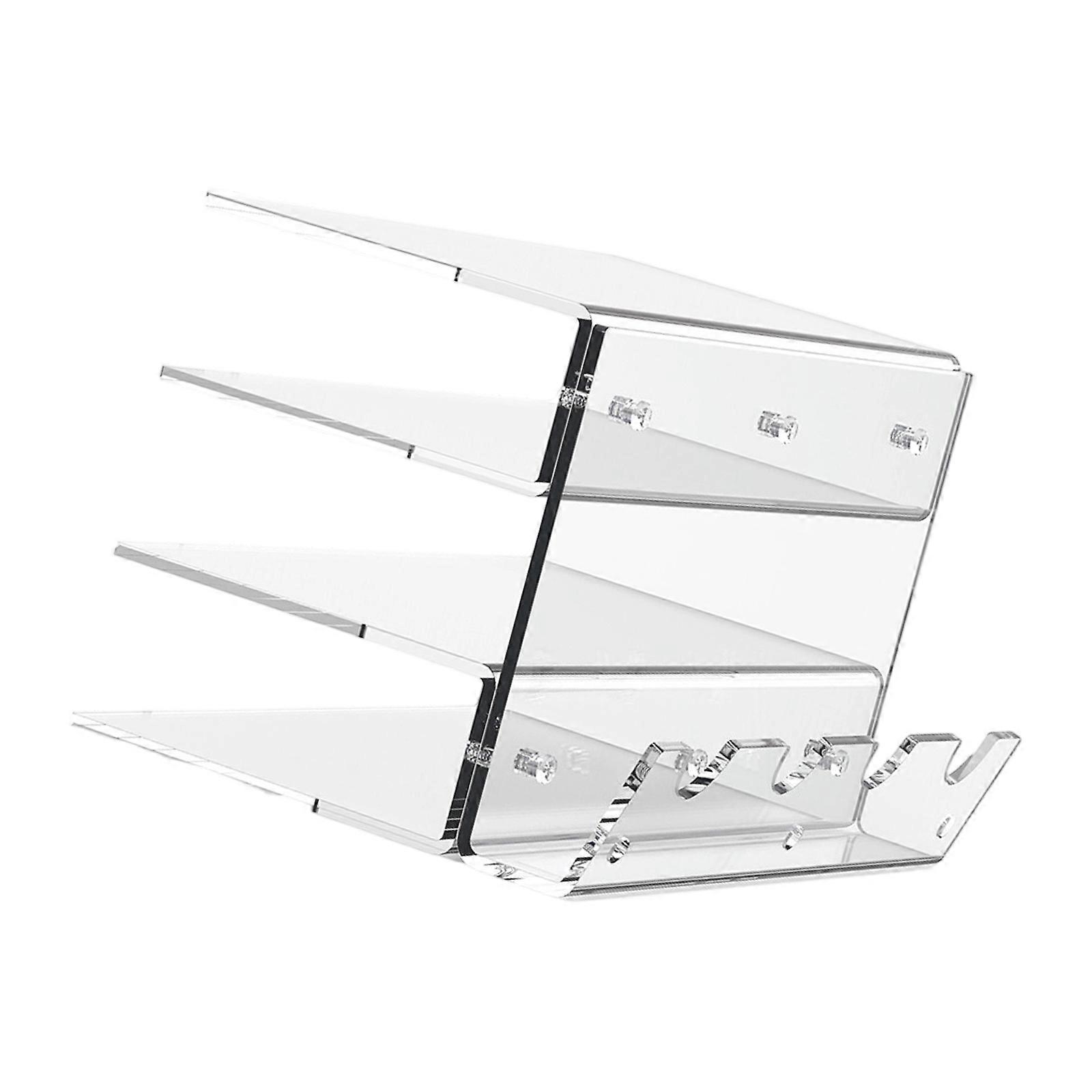 Clear Acrylic Play Keyset Display Rack Multiple Compartment Mouse Storage Shelf Permanent Building For PC Arrange Accessories Organization  Clear