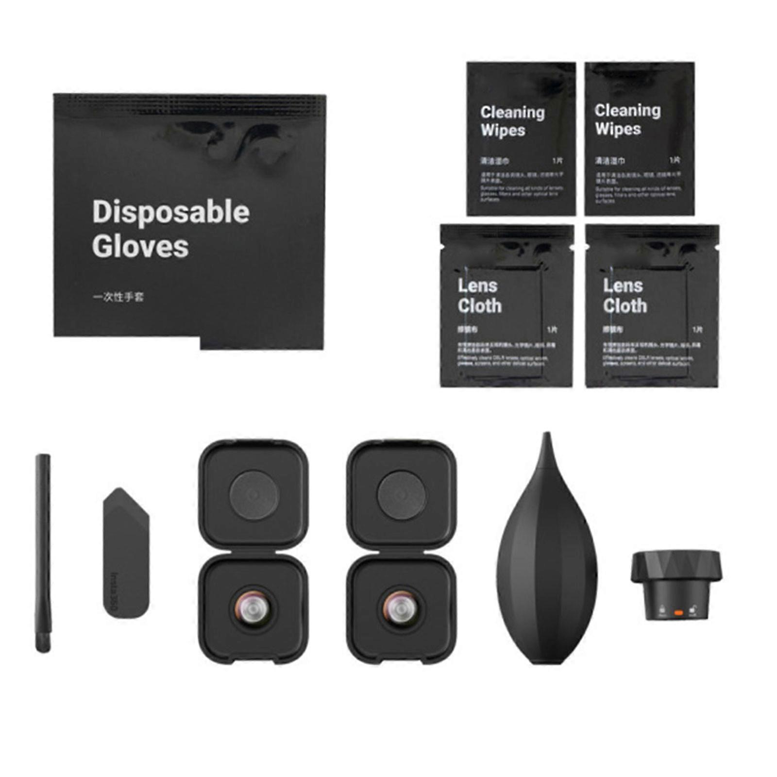 Interchangeable Camera Lens with Cleaning Kit for 360 X4 Air Action Cameras Scratch Resistant Durability Design Multicolor