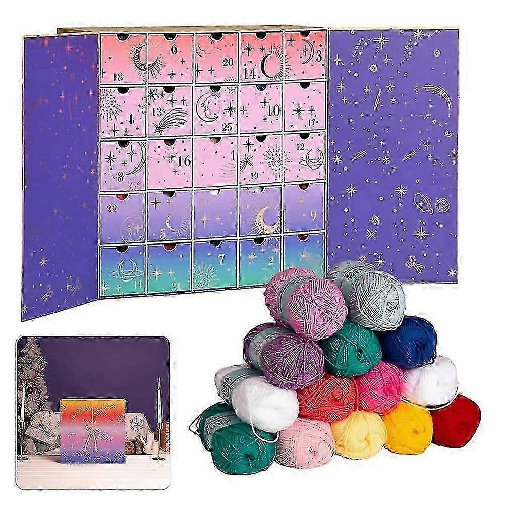 Crochet Society Advent Calendar 2025, 25 Days of Crochet Projects with Tutorials, DIY Wool Yarn Craft Christmas Countdown Calendar Gift Set