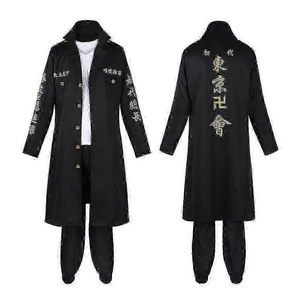 زي أنيمي مانجيرو سانو تأثيري طوكيو مانجي جانج ميكي معطف الخندق هالوين كرنفال زي للرجال