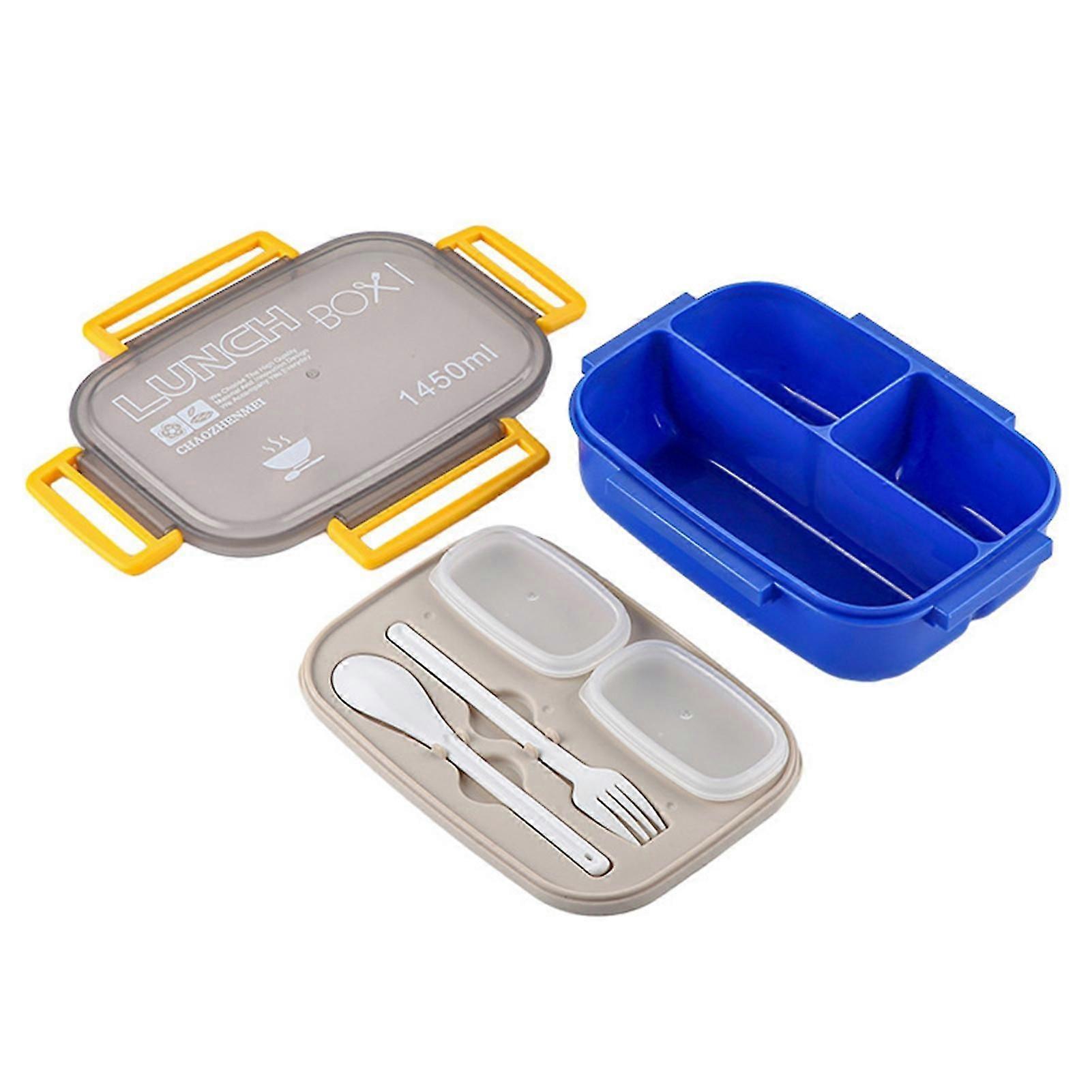 Alles-in-1 moderne lunchbox met 2 stapelbare containers Vaatwasmachinebestendig Bento Box Compartiment Voedselcontainer