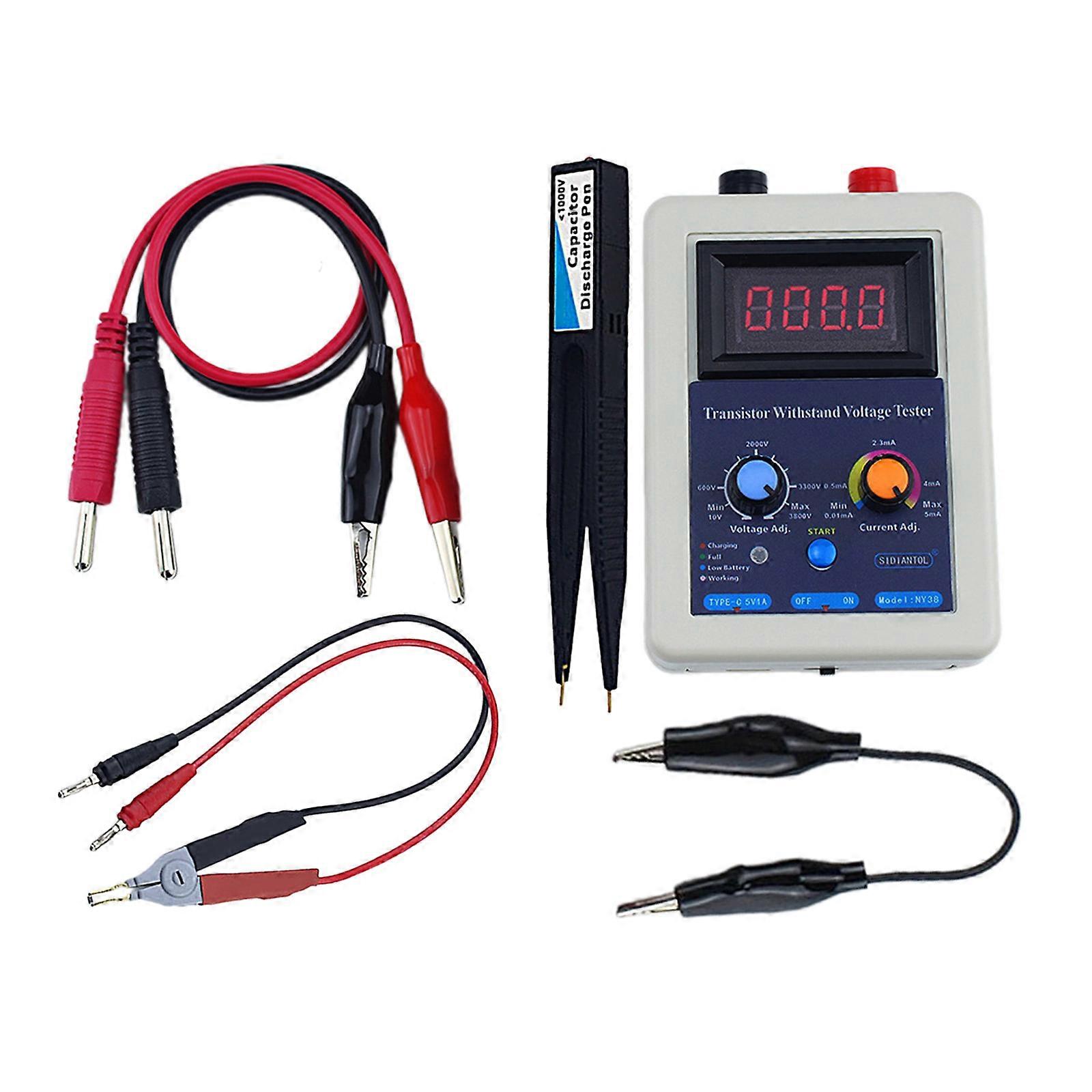 Multifunctional IGBT Tester Meter 0-3800V Adjustable Output for Diode/Capacitors/LEDs Engineers Essential Testing Tool Multicolor