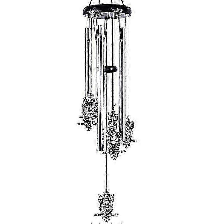 Handcrafted Owl Wind Chime - 28" Mobile Decor