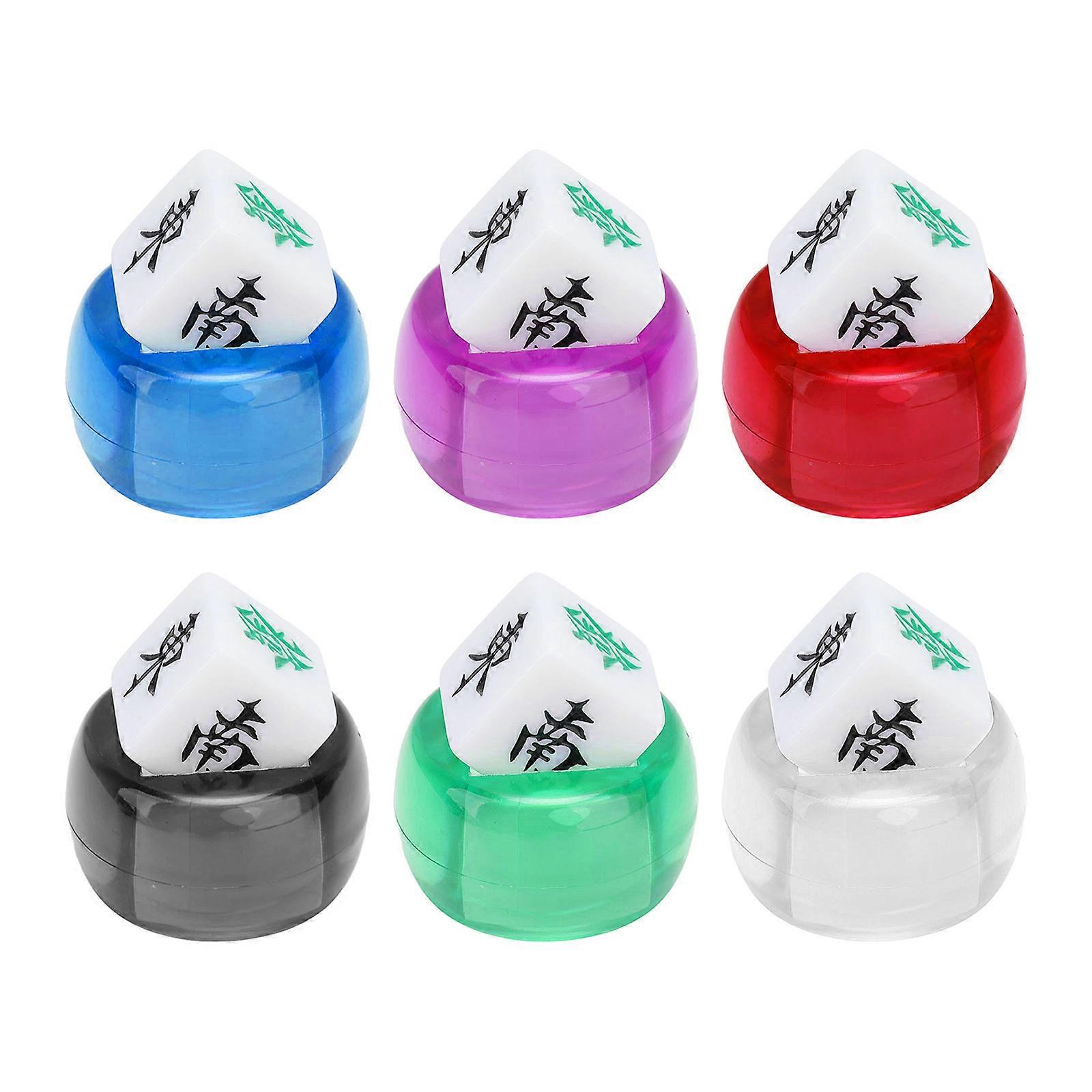 Chinese Mahjong Table Game Dices Role Playing Game Dices Acrylic Round Corner Six Sided Dices Teaching Tool Enduring Multicolor