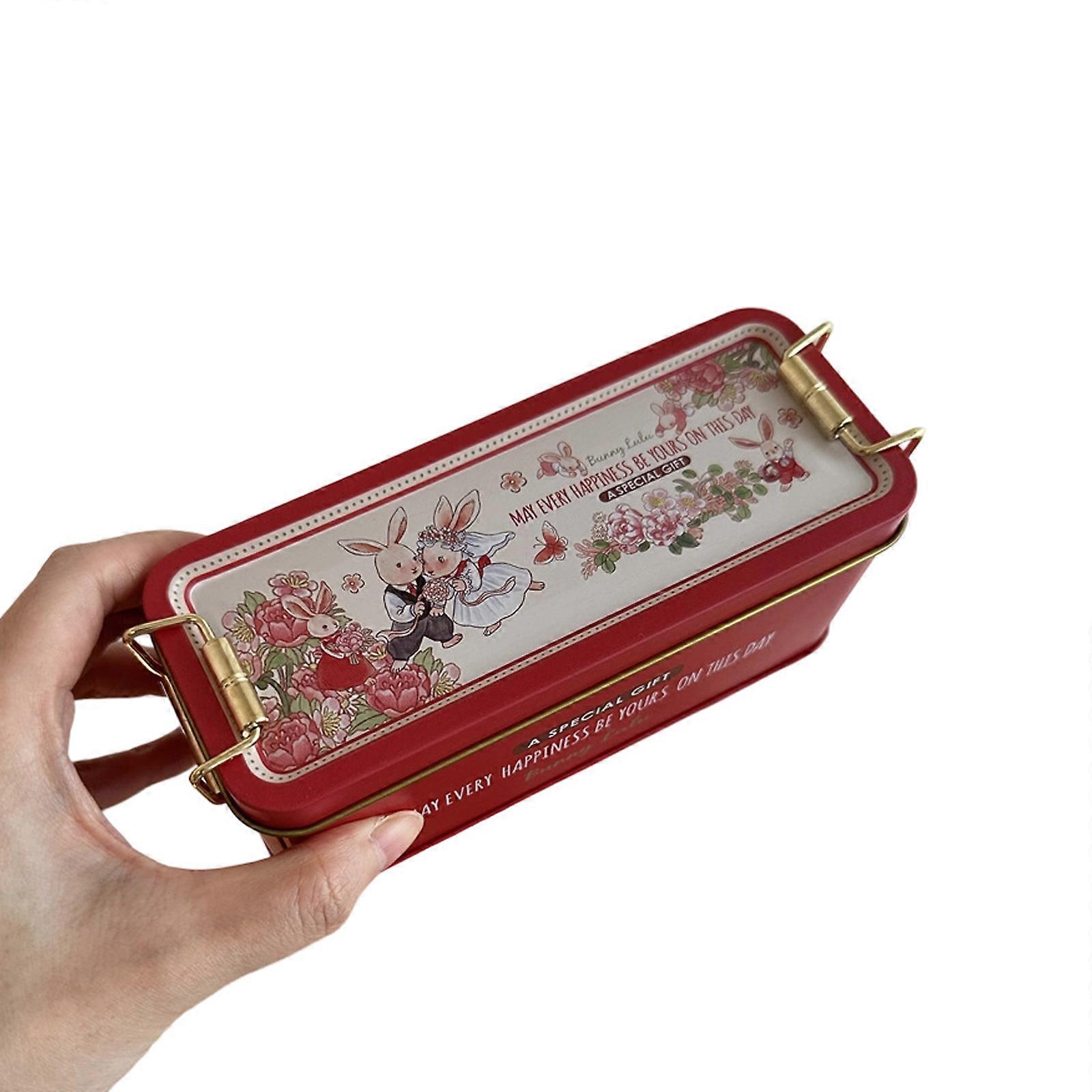 Retro Styles Sealable Metal Tin For Wedding Candy Storage Rustics Decorative Box With Secure Latches Designs Multicolor