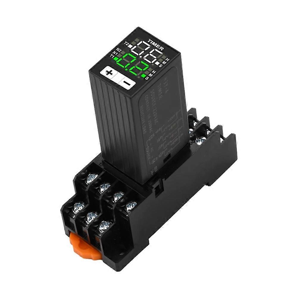 H3Y-4 AC220V Liquid Crystal Time Relay Dual Time with Base Small Digital Display Cycle Time Control Delayer