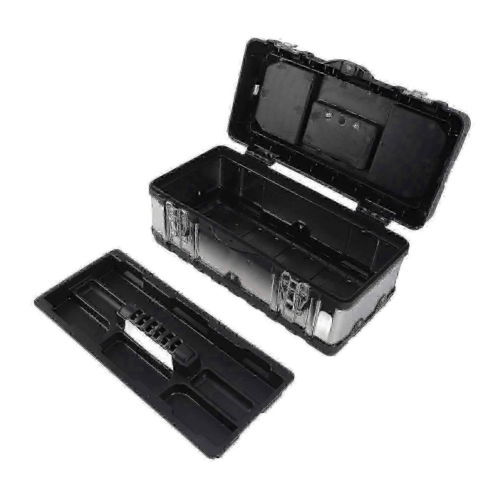 2025 Sturdy Hardware Tool Box with Multi Compartment Removable Tray