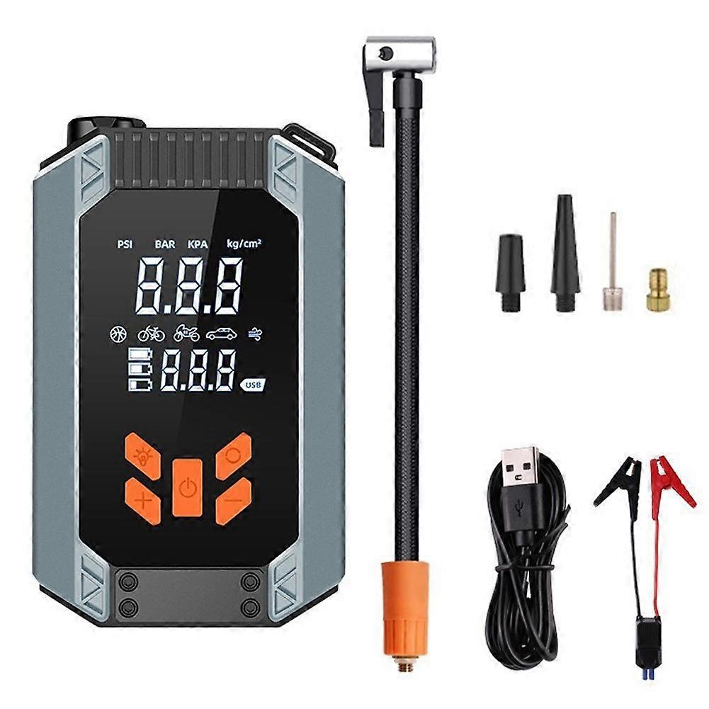 Portable Tire Inflator Wireless 150PSI Fast Inflation LED Display Power Bank Emergency Jump Starter for Cars