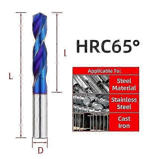 Hårdmetallborr HRC65 för stålborrning 0,5-20,0 mm CNC-svarvverktyg