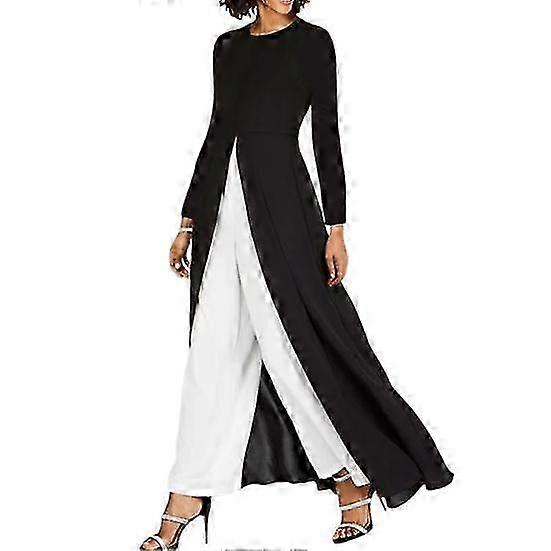 Deep Crotch Trousers Set with Round Neck Top for Women's Party