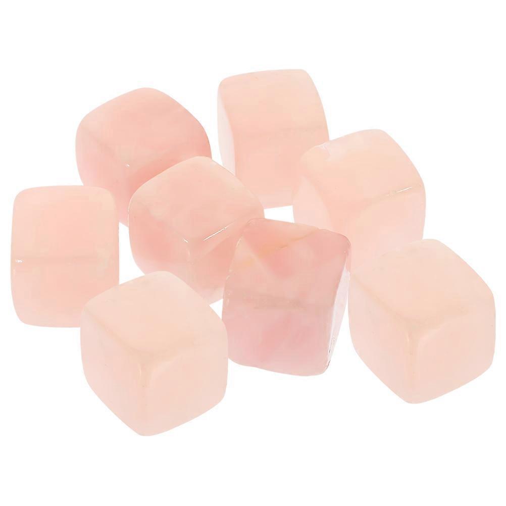 Pink Whiskey Stone Crystal Cubes for Drinking 8Pcs Reusable Ice Cubes